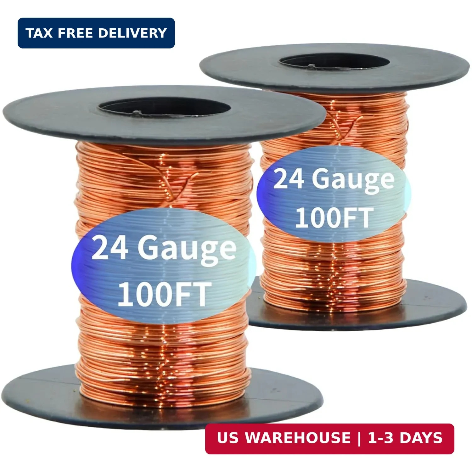 Bare Copper Round Wire 200 Feet 24 Gauge 99.9% Pure for Electroculture Gardening