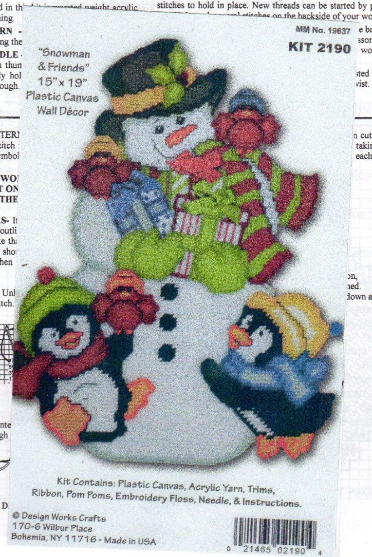 SNOWMAN & FRIENDS   plastic canvas  PATTERN (#TF0606)