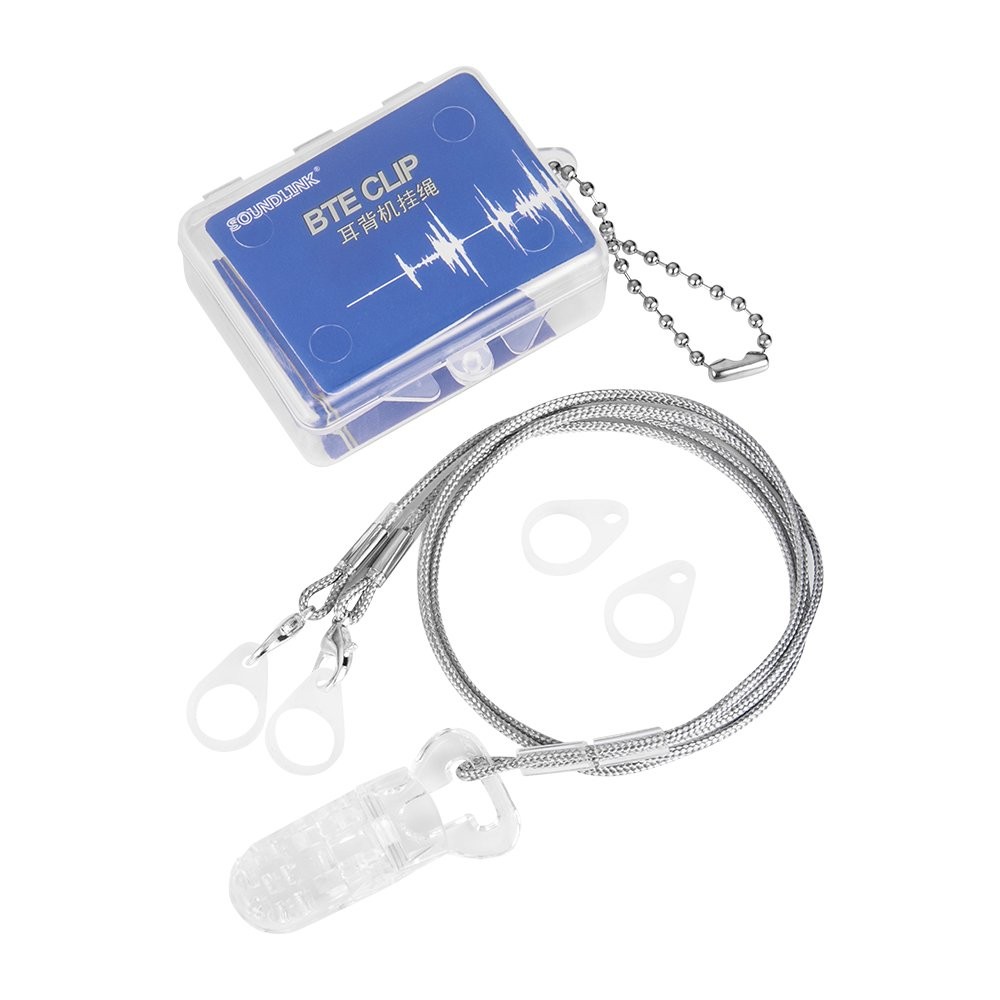 Hearing Aid Clips Adjustable Hearing Aid Lanyard Anti-Lost BTE Clip with 3 Pa...