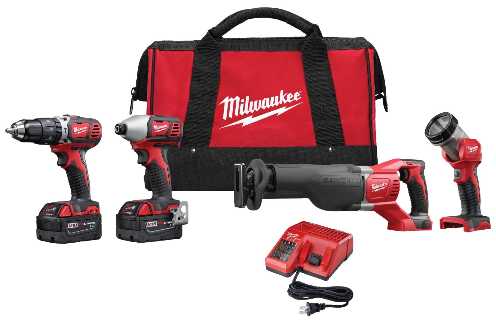 Milwaukee M18 Cordless Combo Tool Kit - Red (2696-24)