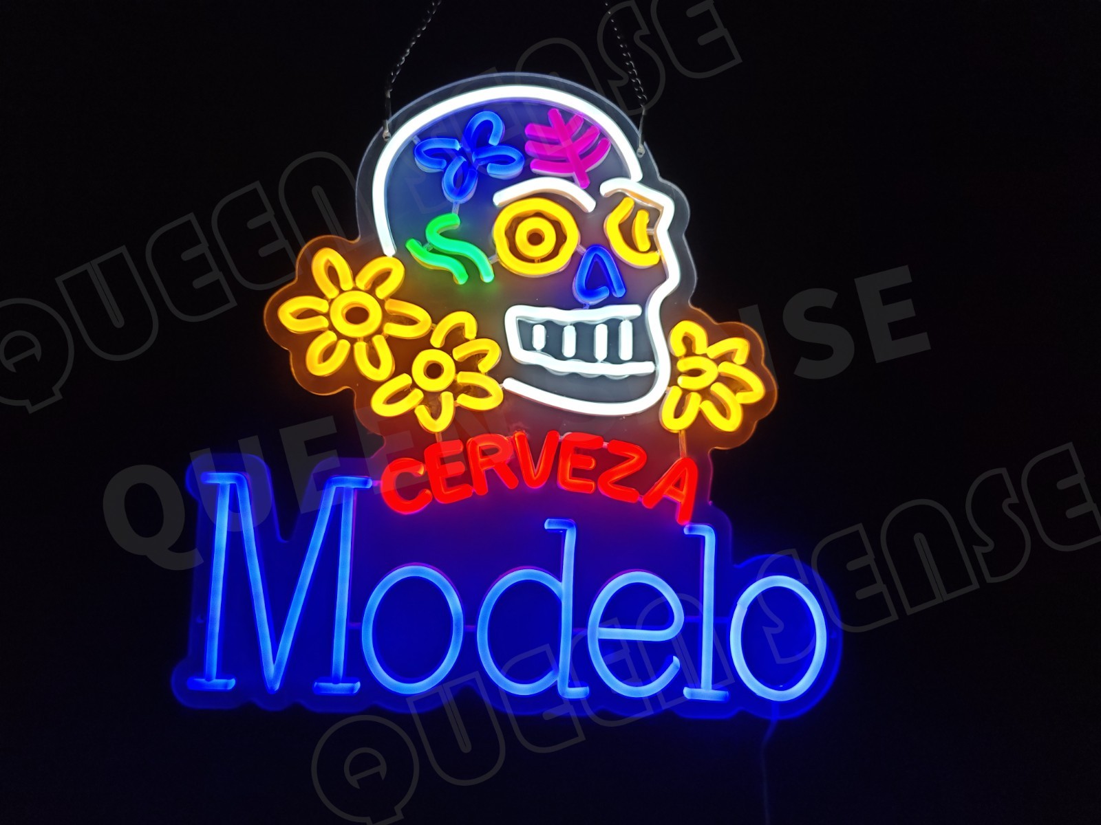Cerveza Modelo Skull LED Neon Sign With Dimmer USB Powered Adjustable Light