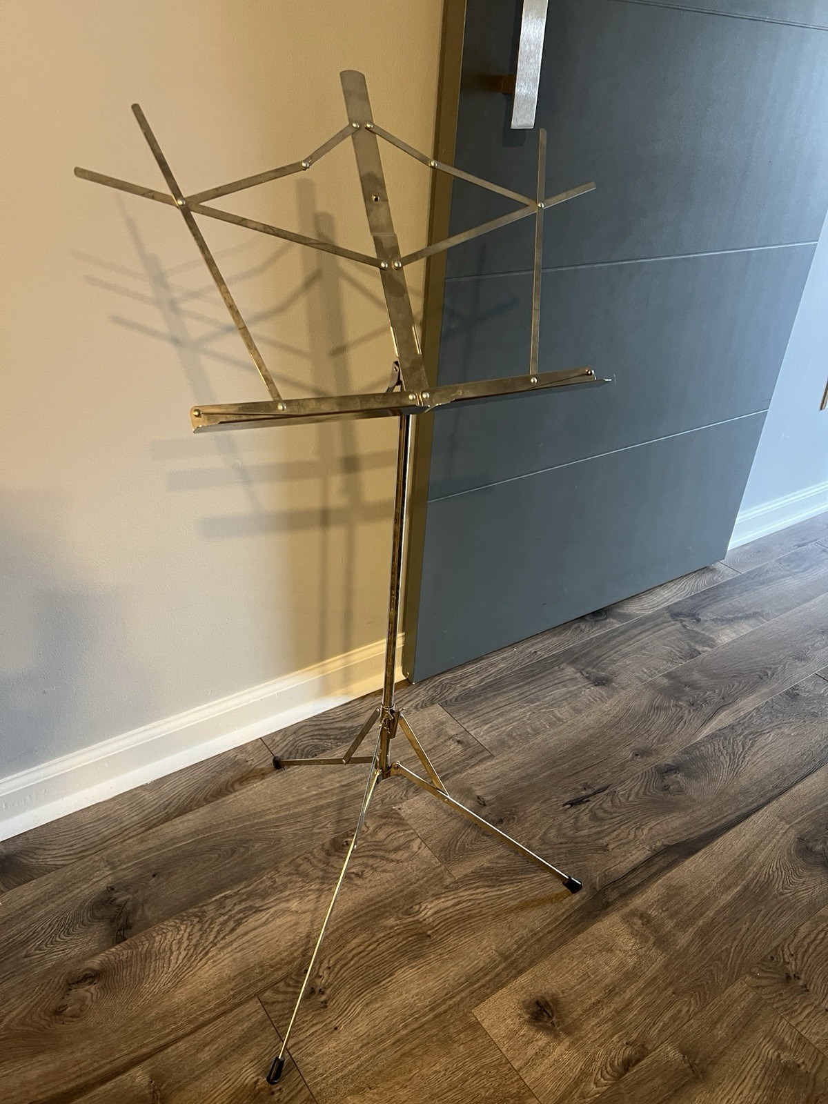 Hamilton Folding Music Stand Tripod Base Modular Design, Chrome, Very Good Cond.