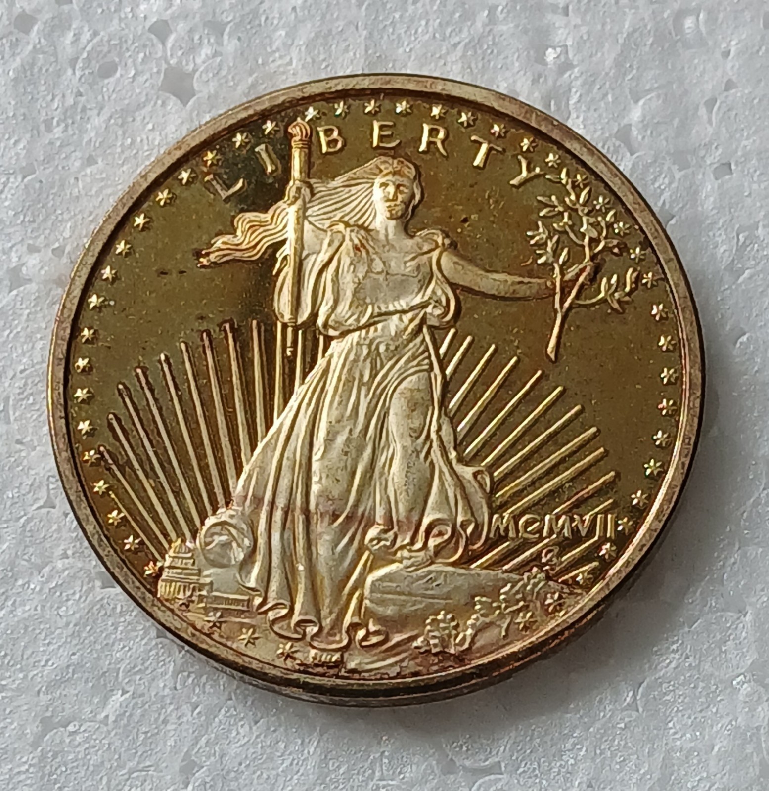 Gold Plated $20 Coin Copy Liberty United States
