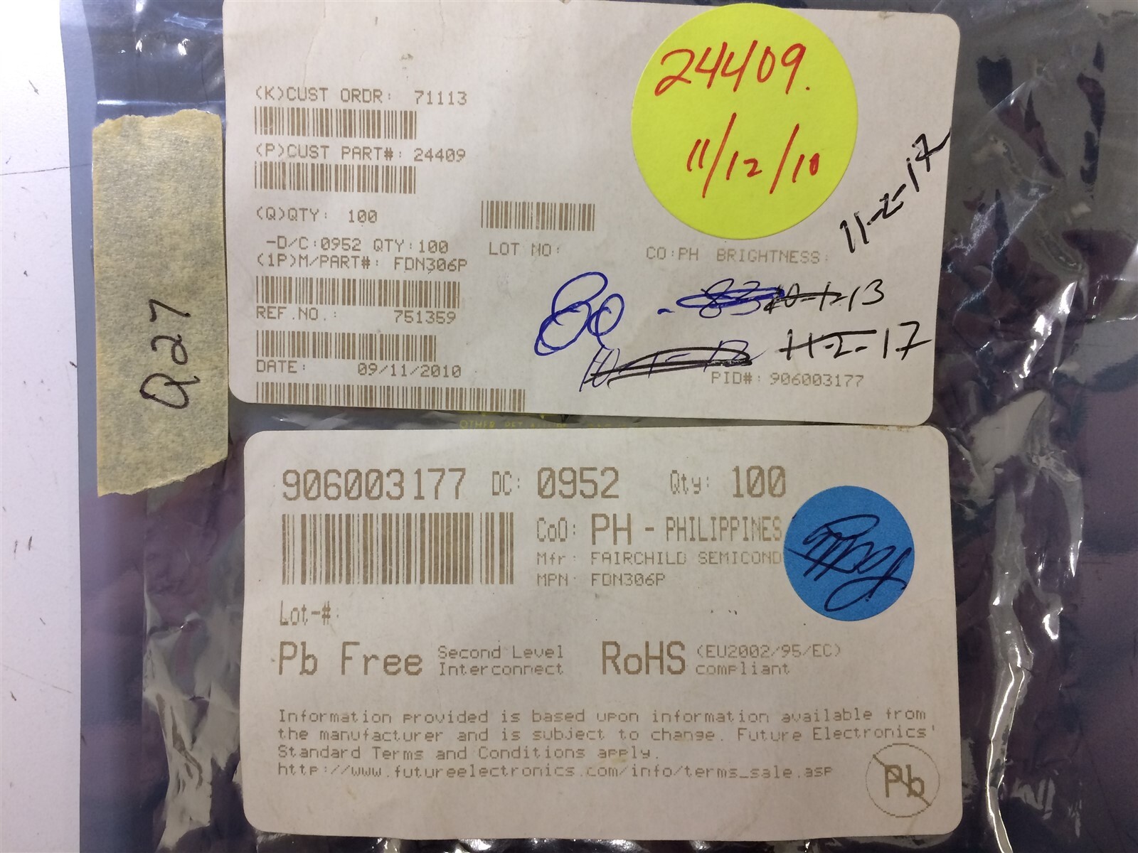 FDN306P FSC Trans MOSFET P-CH 12V 2.6A 3-Pin SOT-23 ROHS 40 PIECES