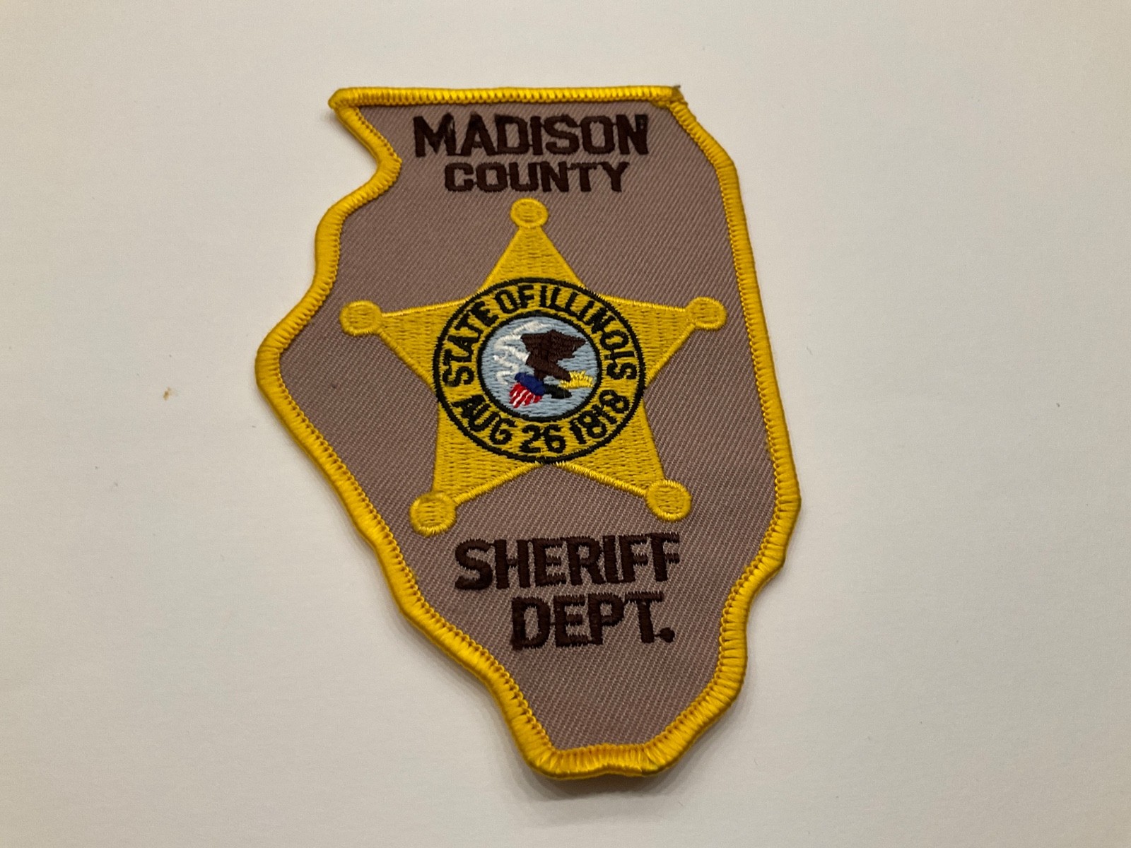 State Shaped Madison County Sheriff State Illinois IL Police