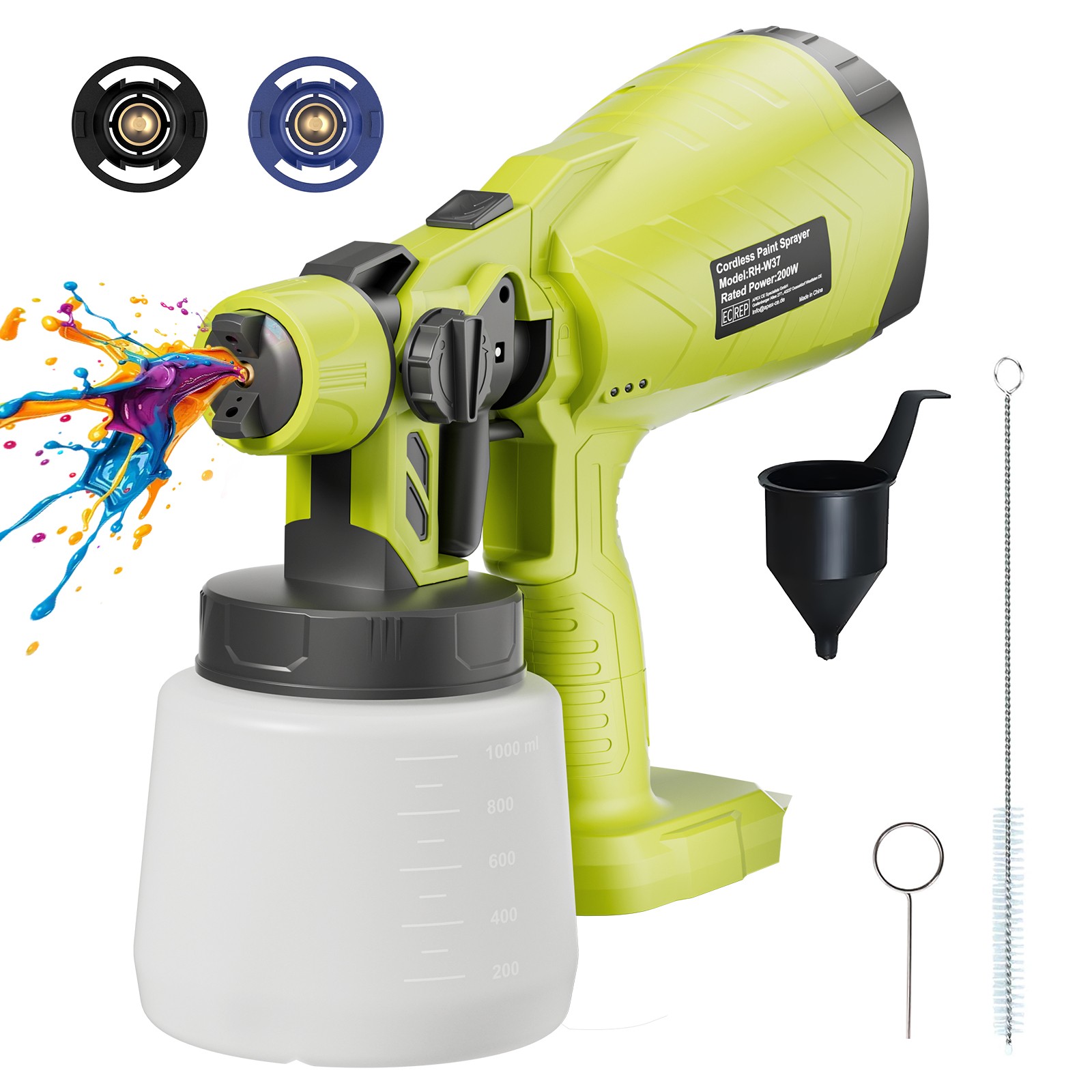 NEW Cordless High Pressure Spray Gun Airless Paint Sprayer For Ryobi 18V Battery