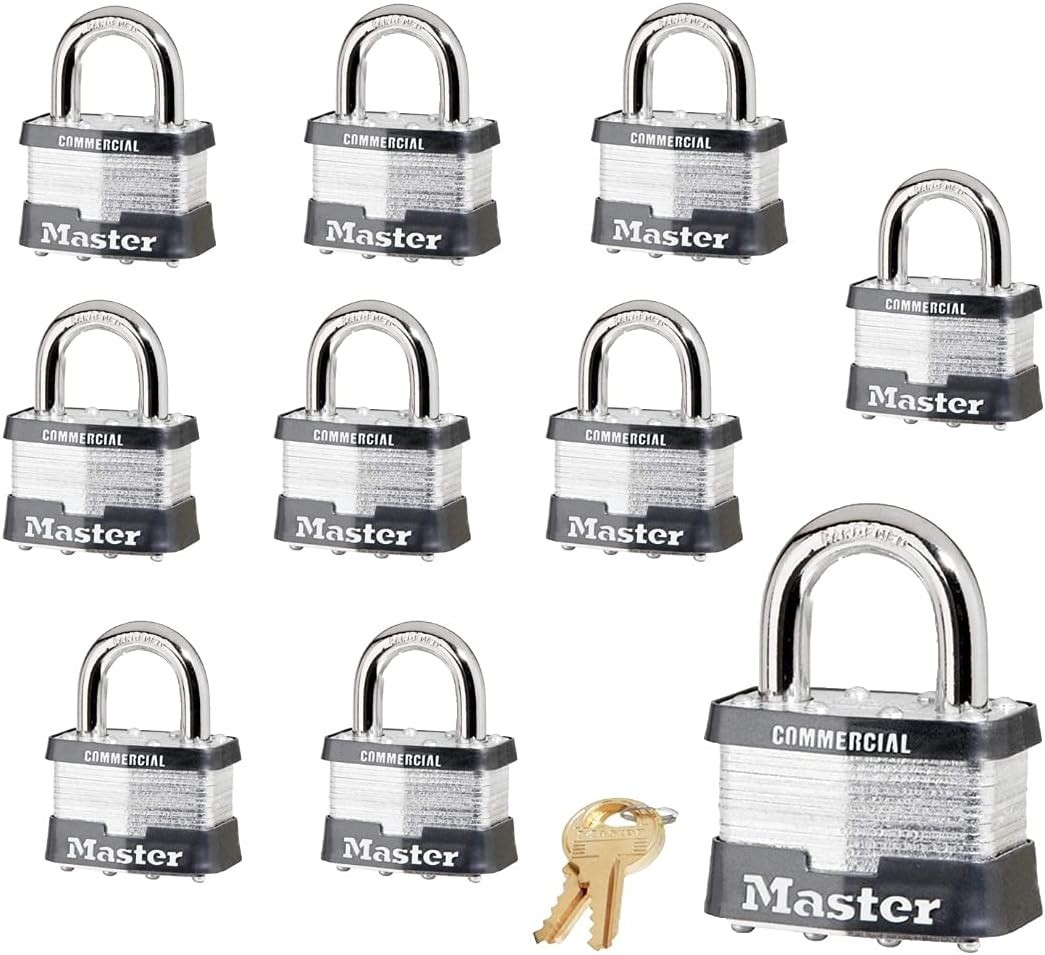10 pack Master Lock 5KA-  1" Laminated Keyed Alike Laminated Padlock