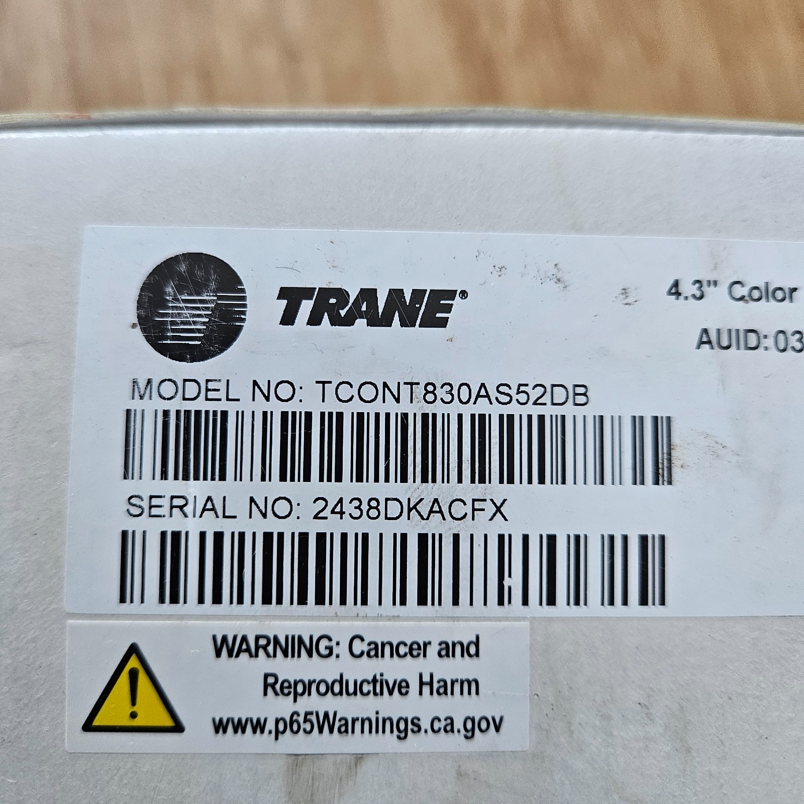 Trane TCONT830AS52DB Programmable 4.3" Colored Touchscreen Smart Thermostat