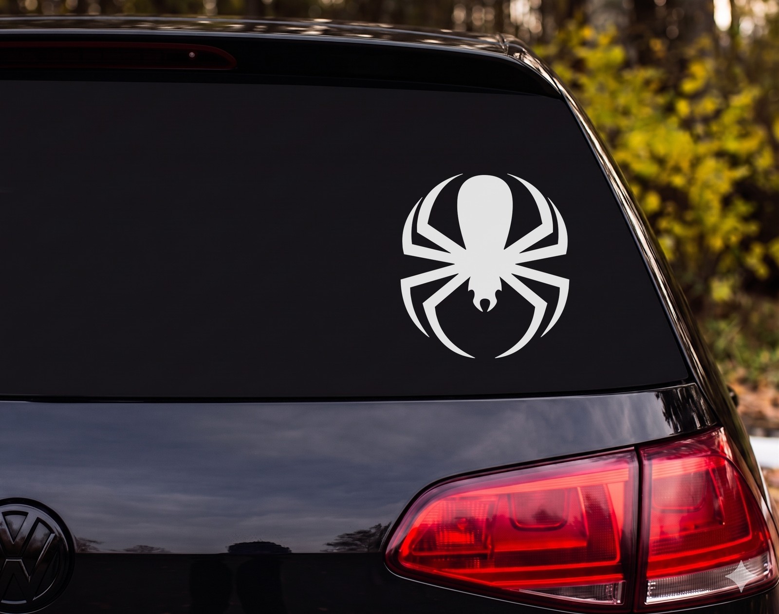 Spider Silhouette Circular Logo Graphic Vinyl Decal Sticker Car Window Laptop
