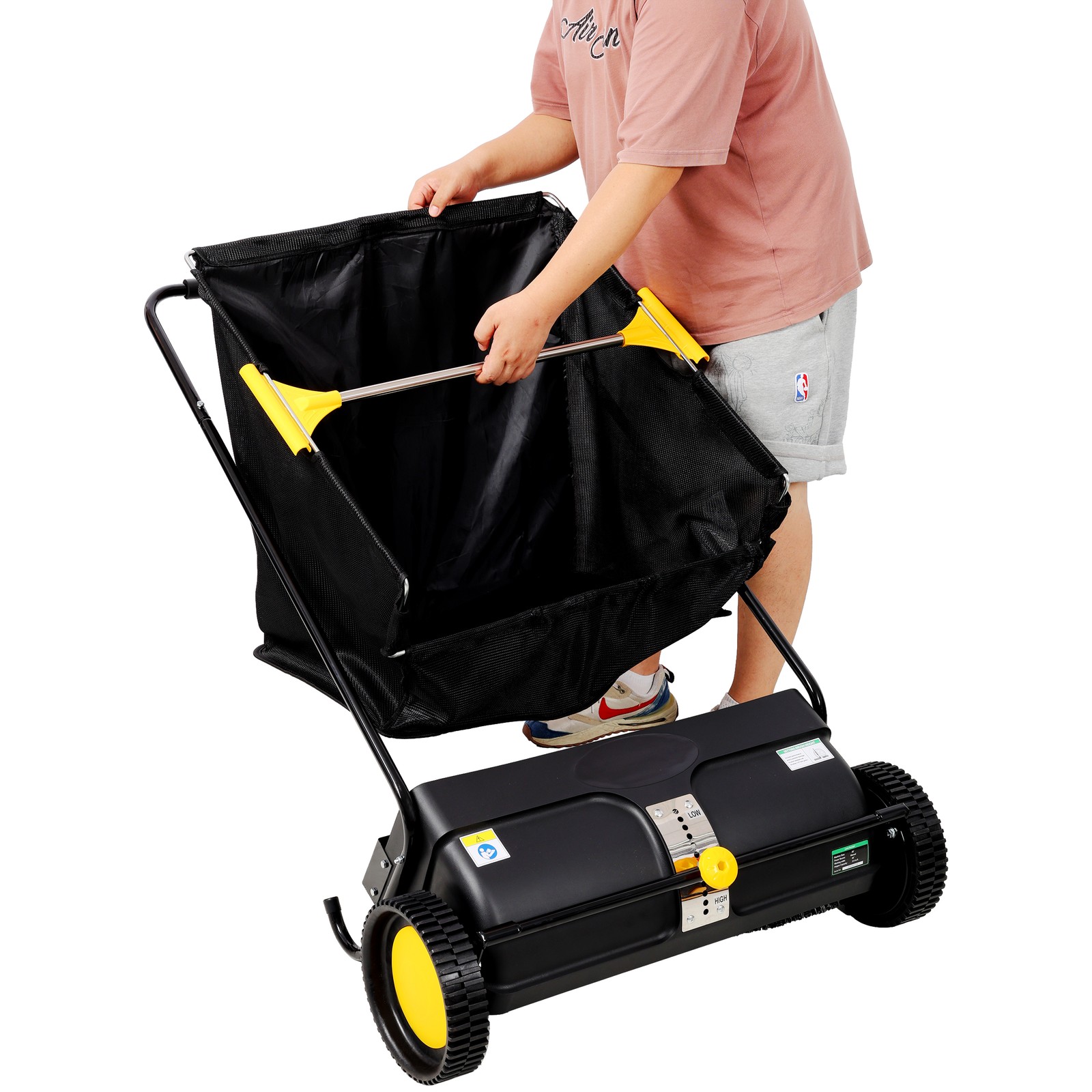 4-Brush 21in Lawn Sweeper 3.5cu.ft Hopper Capacity