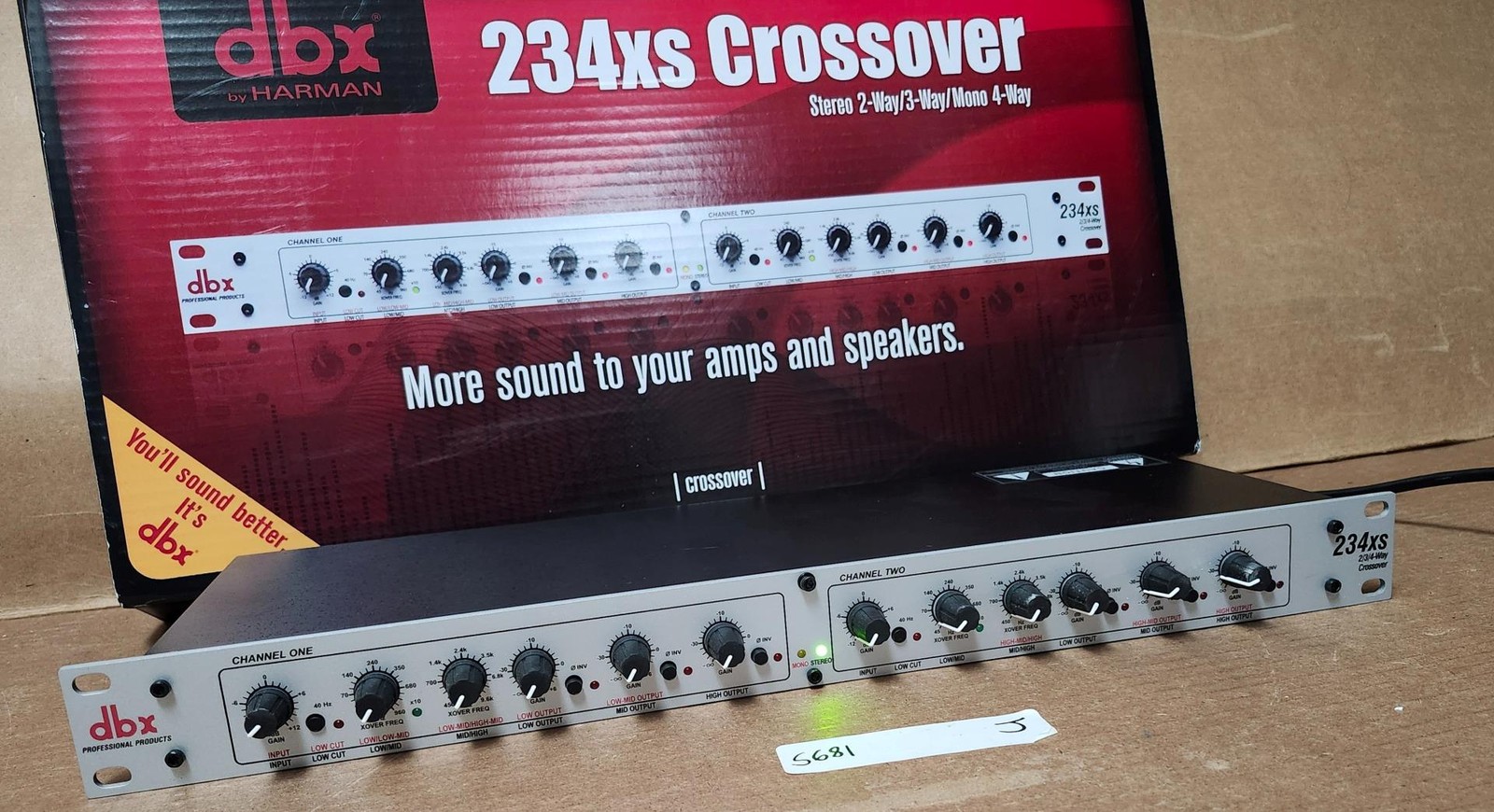 234XS 2/3Way Crossover Stereo Electronic 4-Way Mono Audio Device Crossover DBX !