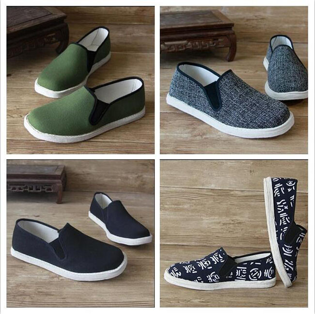 New Men's Chinese Kung Fu Shoes Martial Art Cotton Sole Tai chi Slipper Slip On