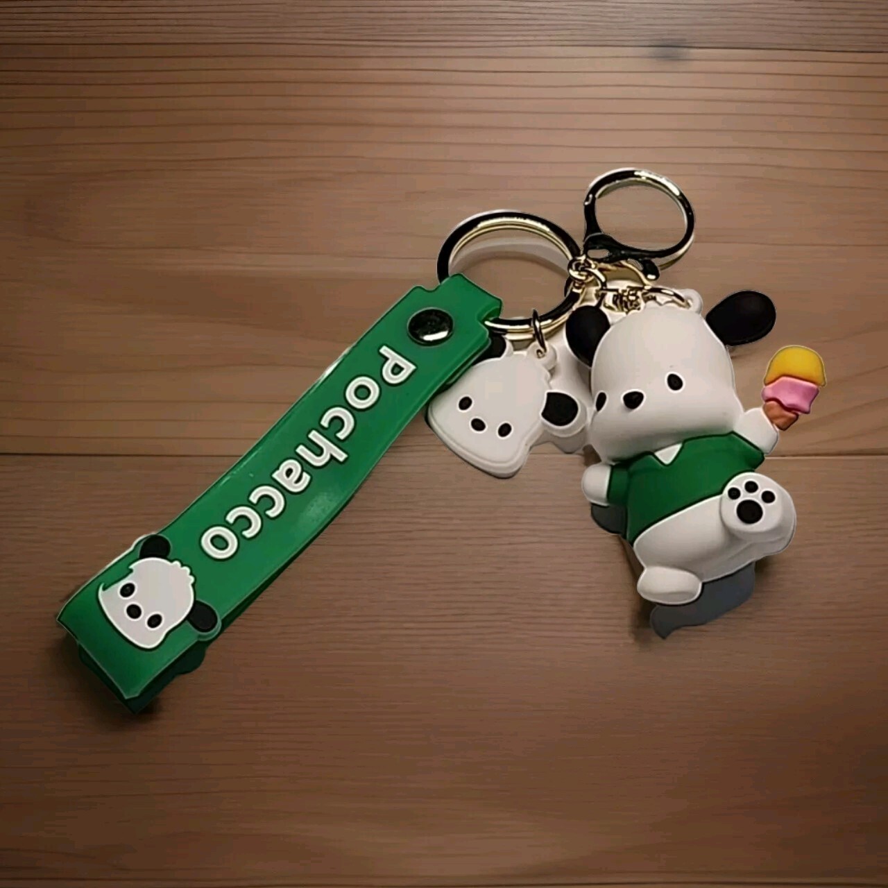 Sanrio Pochacco Green Ice Cream 3D Keychain Lanyard Keyring New FREE SHIPPING