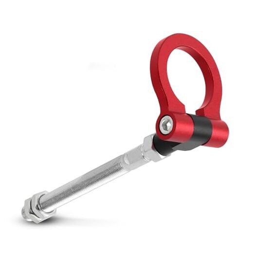 WRX Racing Tow Hook,IS2303 Front Tow Hook Ring Tow Eye Billet Aluminum Red Tow