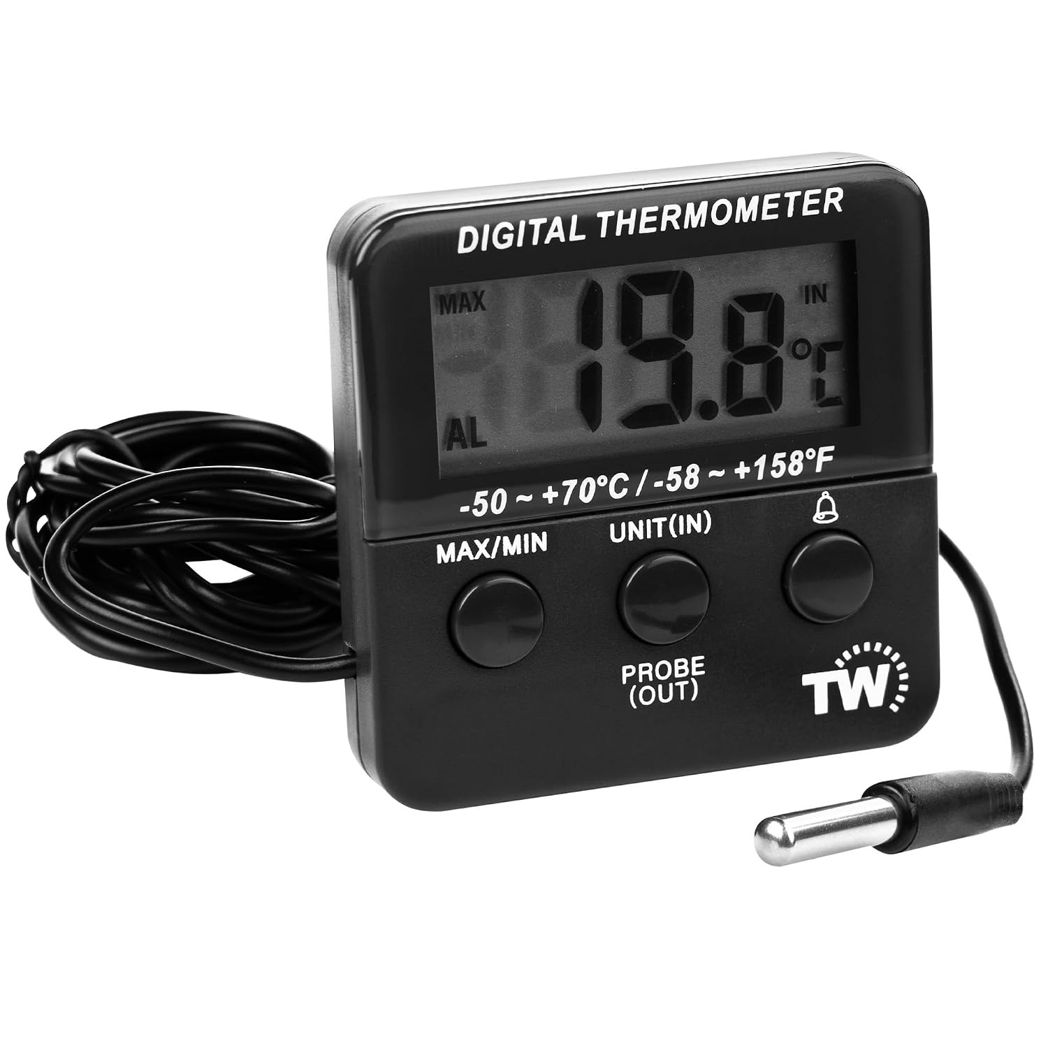 Digital Fridge Thermometer with Temperature Warning Alarm and Max Min - Fridge F