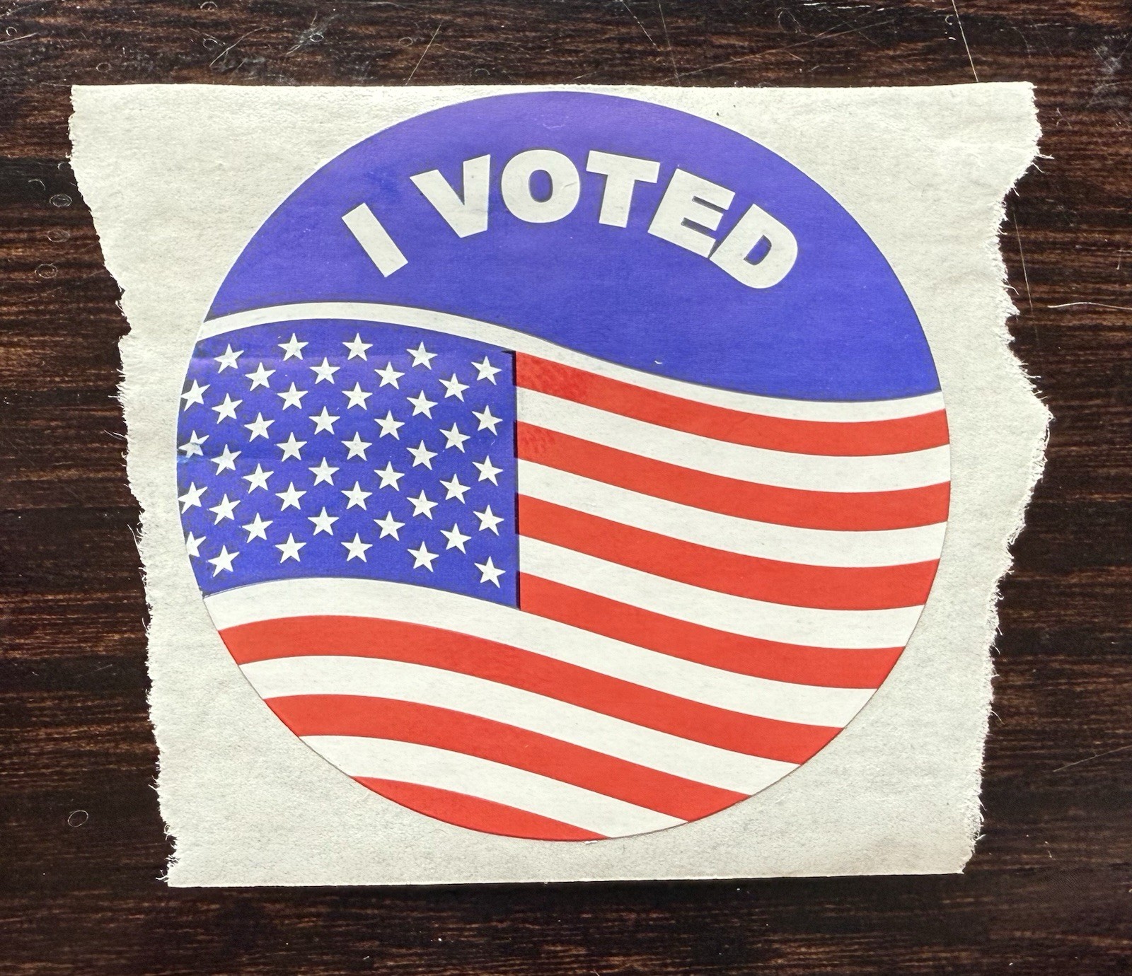 I Voted Election Sticker American Flag 2 Inches Circular New Unused
