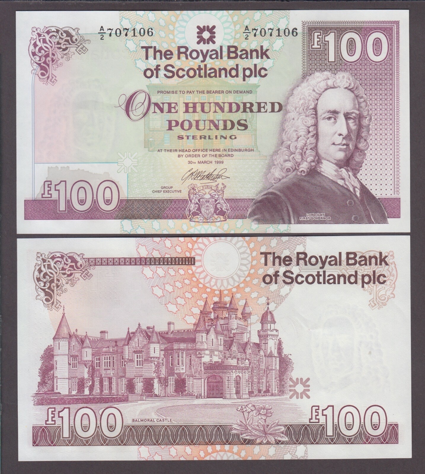 SCOTLAND P.350c-100 POUNDS 30.3.1999 ROYAL BANK EF SOFT CENTER FOLD    YYY
