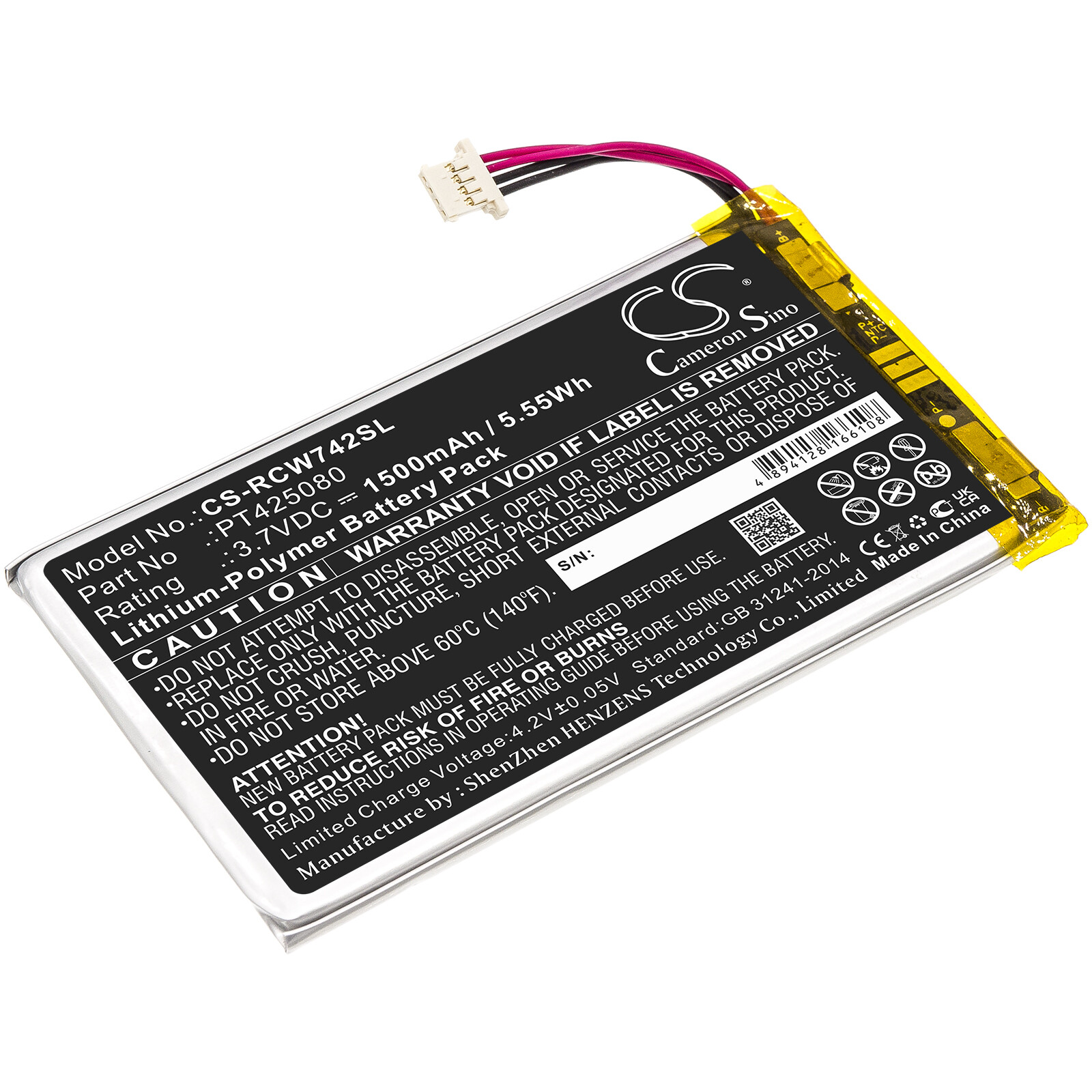 1500mAh Battery for RCA RCT6773W22,RCT6773W22B,T6873w42,Voyager II 7" PT425080