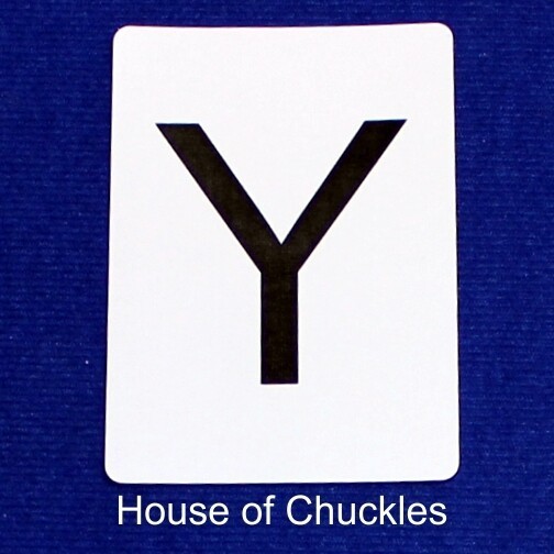 Letter Y, Bicycle Printed Gaff Card, Blue