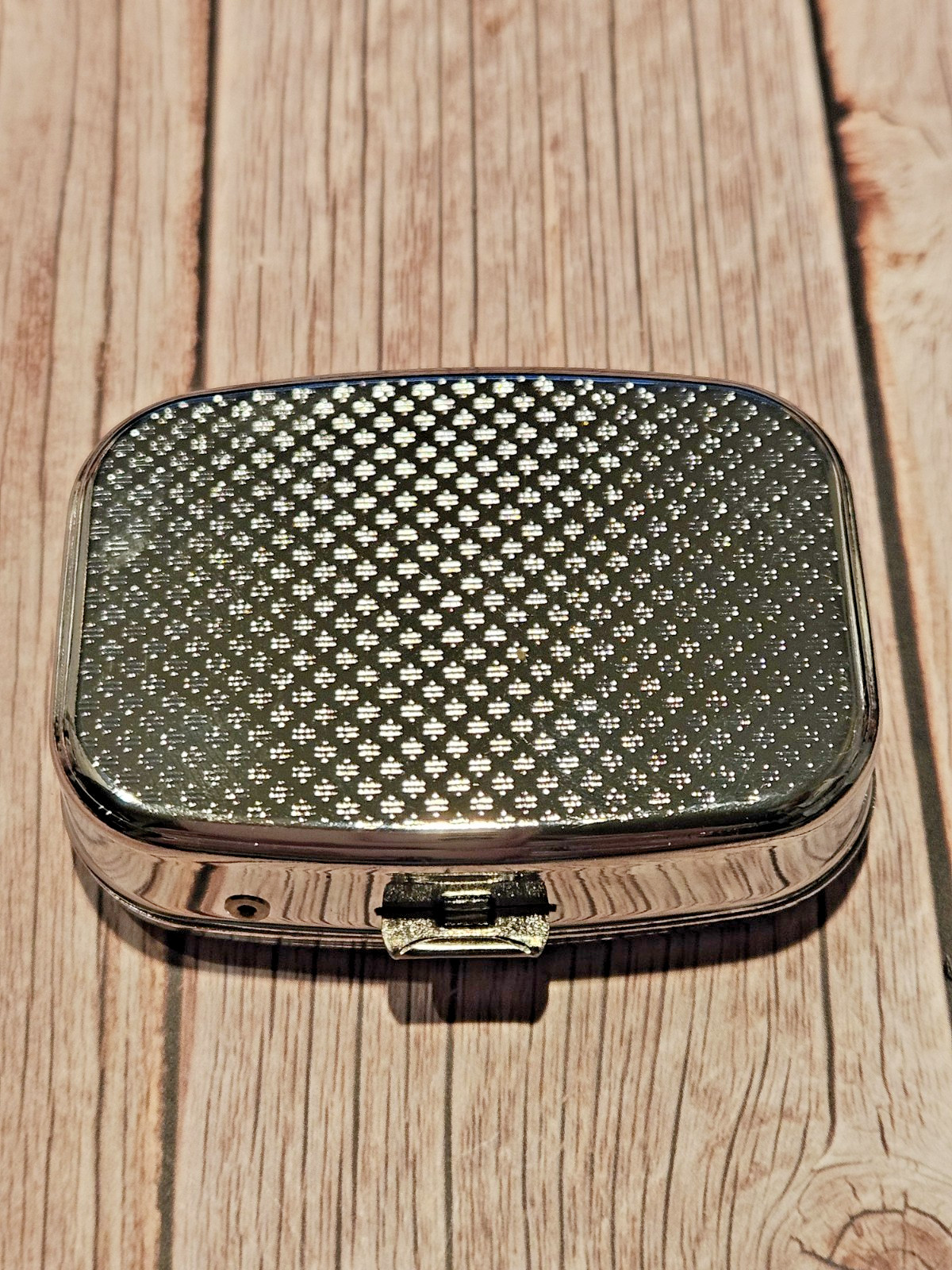 Yorkie Pill Box 2 Compartment Silver Tone Rectangular New Yorkshire Terrier