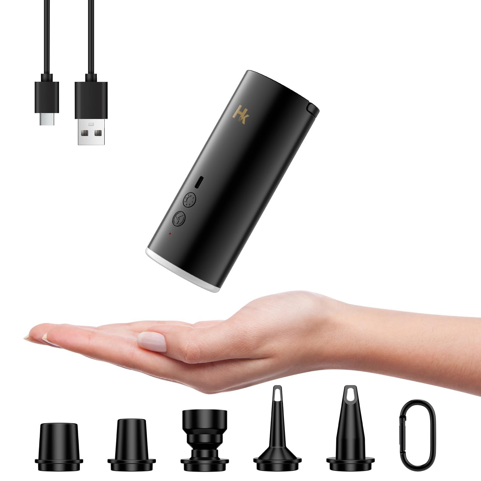 HK Air Pump for Inflatables, 4500mAh Rechargeable Air Mattress Pump with Camp...