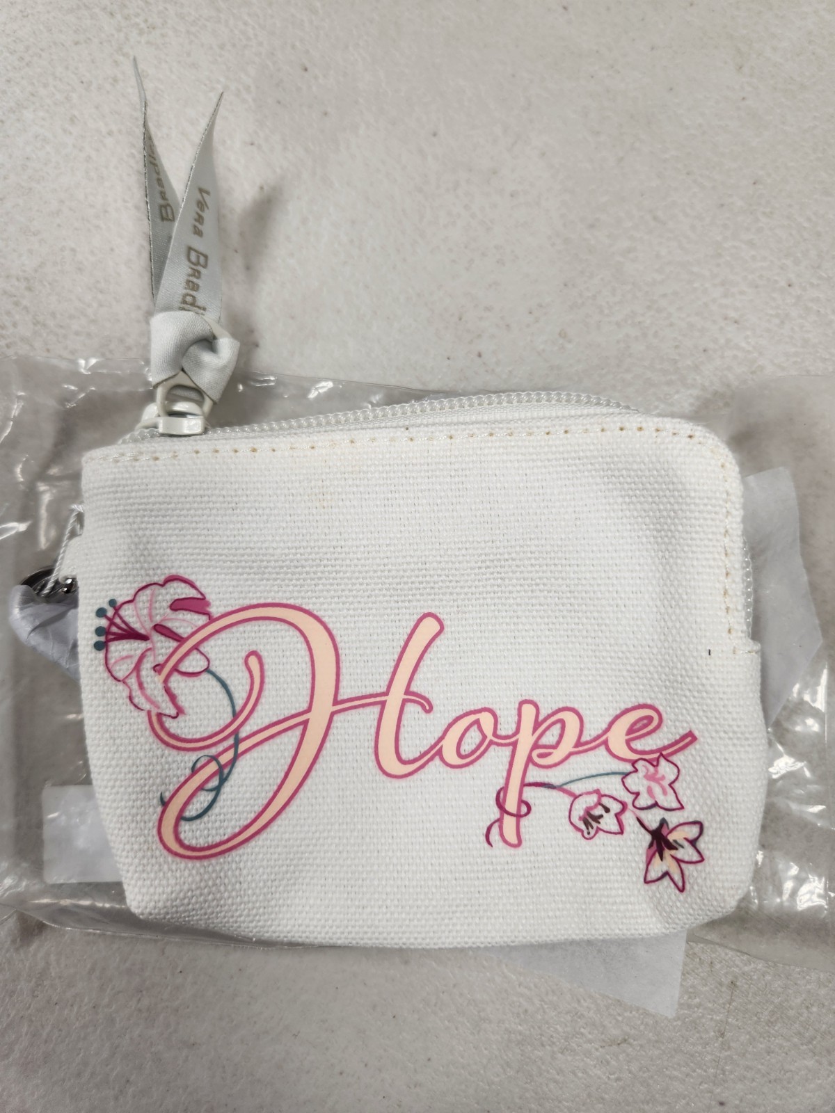 Vera Bradley Coin Pouch Mini ID Wallet Wristlet Botanical Paisley Pink HOPE