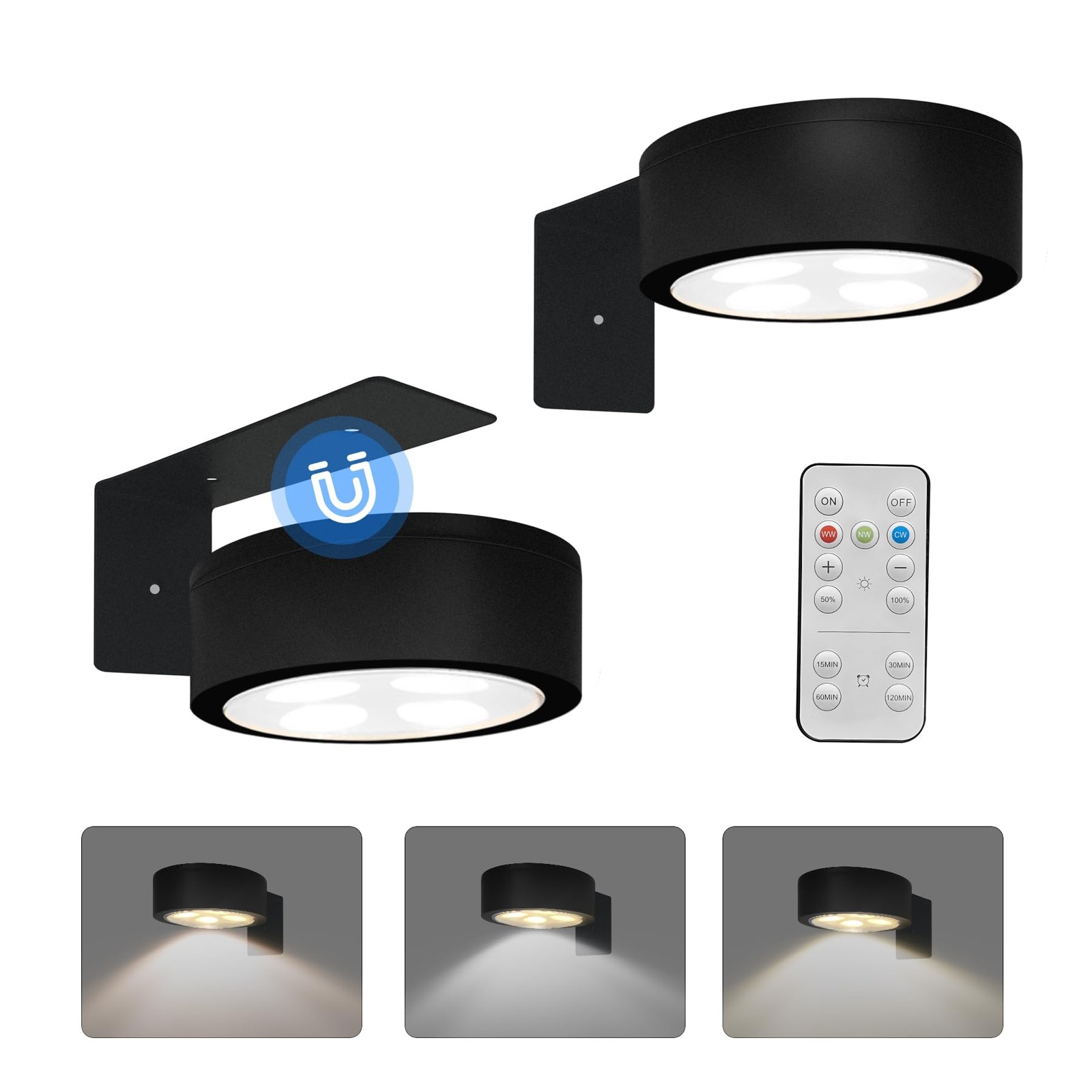 2-Pack Picture Light for Paintings Battery Operated Art Light with Remotes,3 ...