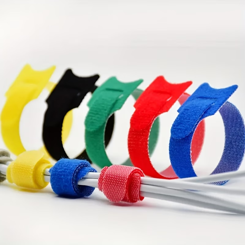 50 Pcs Reusable Cable Ties, Multipurpose Nylon Hook & Loop Straps, Cord Organ