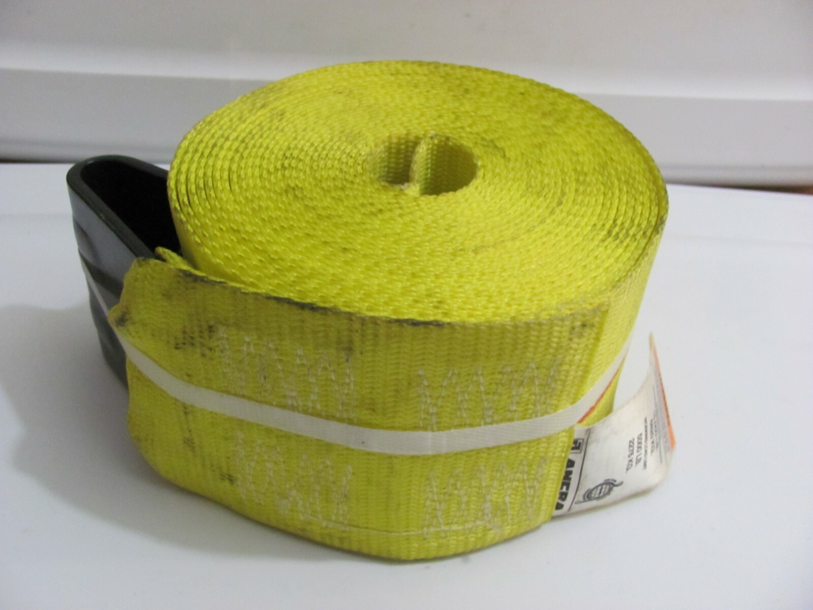 Ancra Flat Hook Winch Strap Yellow 4" x 27 ft. 43795-10-27