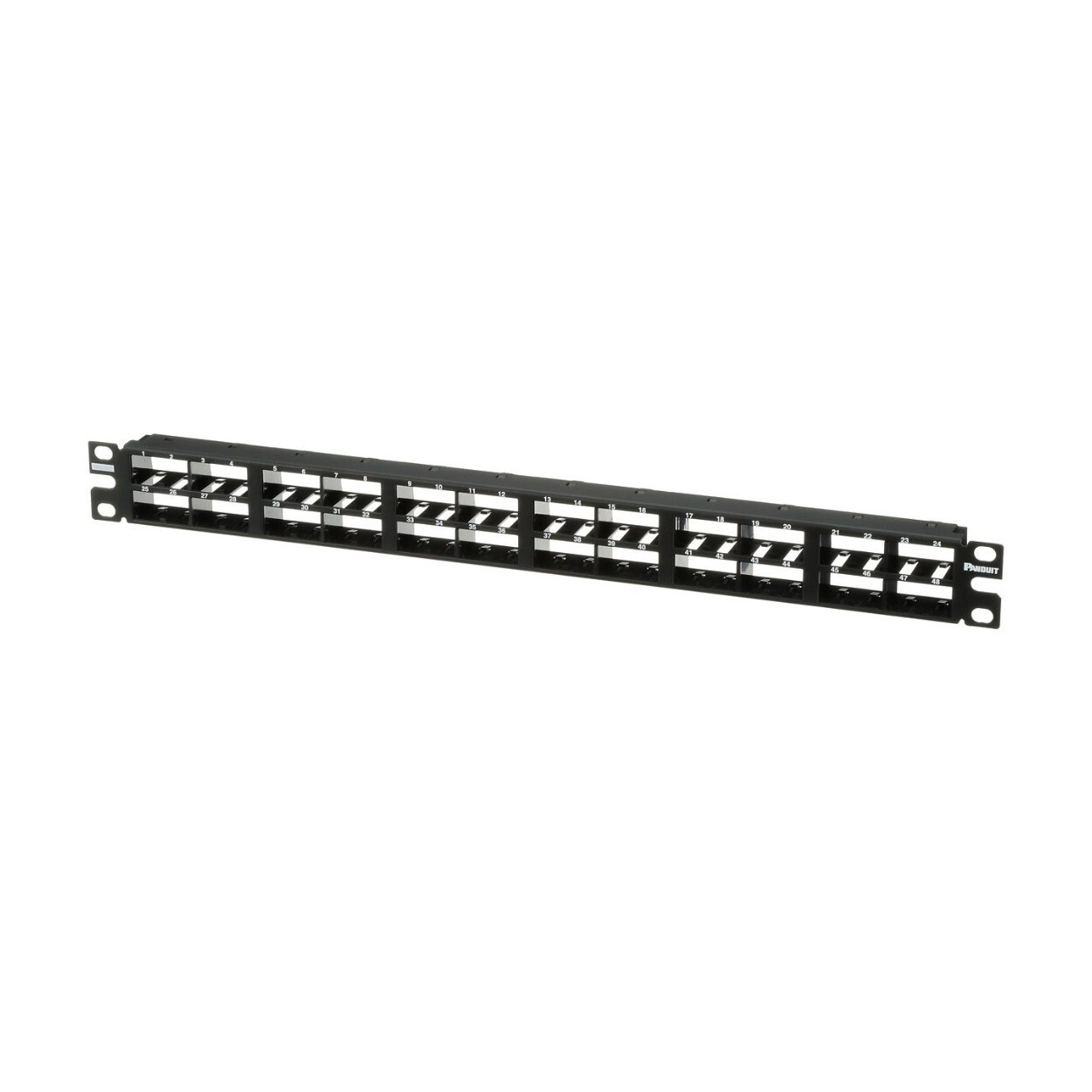 Panduit CPP48HDWBLY Mini-Com 48-Port Patch Panel 1 RU Rack Black