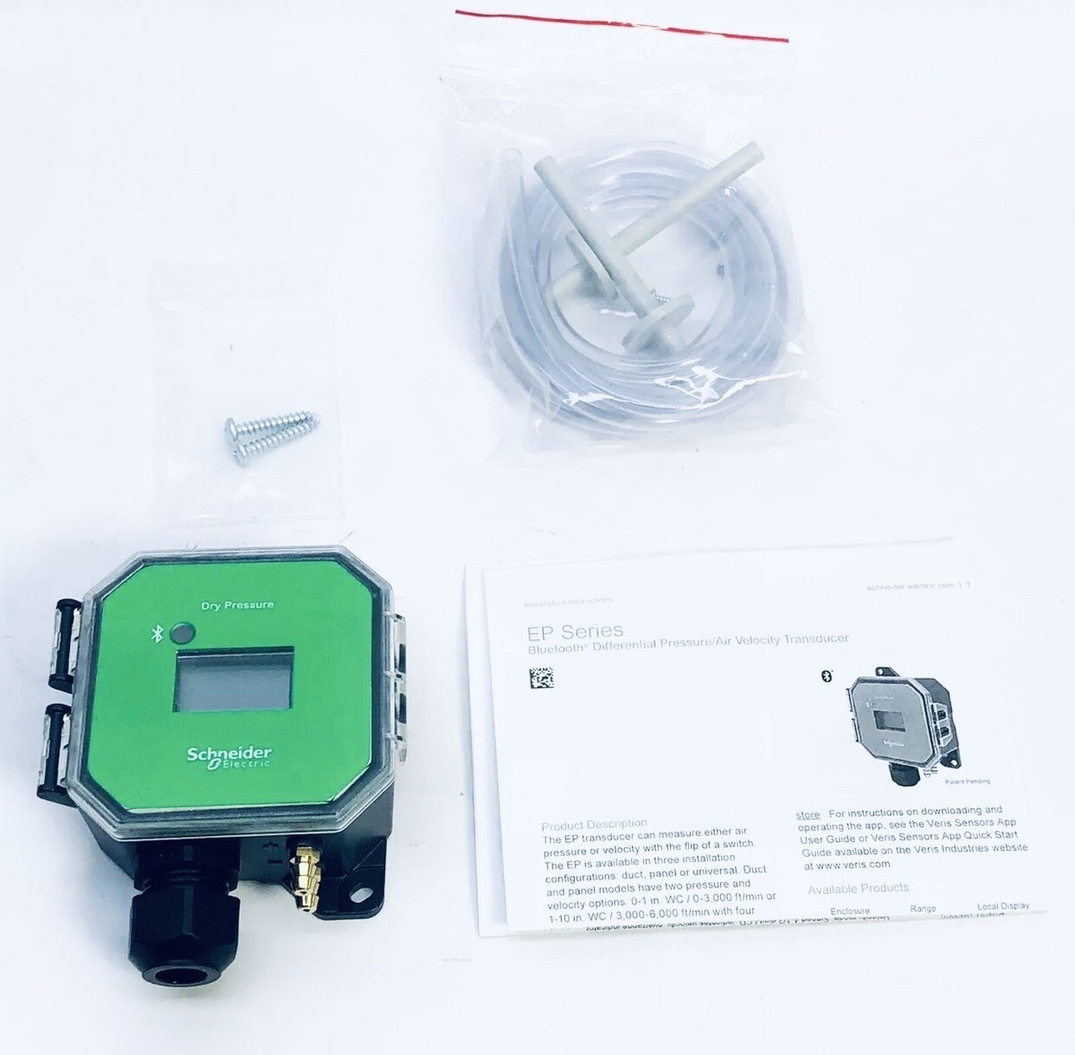 Schneider Electric SpaceLogic Sensor EPP301 LCD Pressure, Dry, Panel, LCD