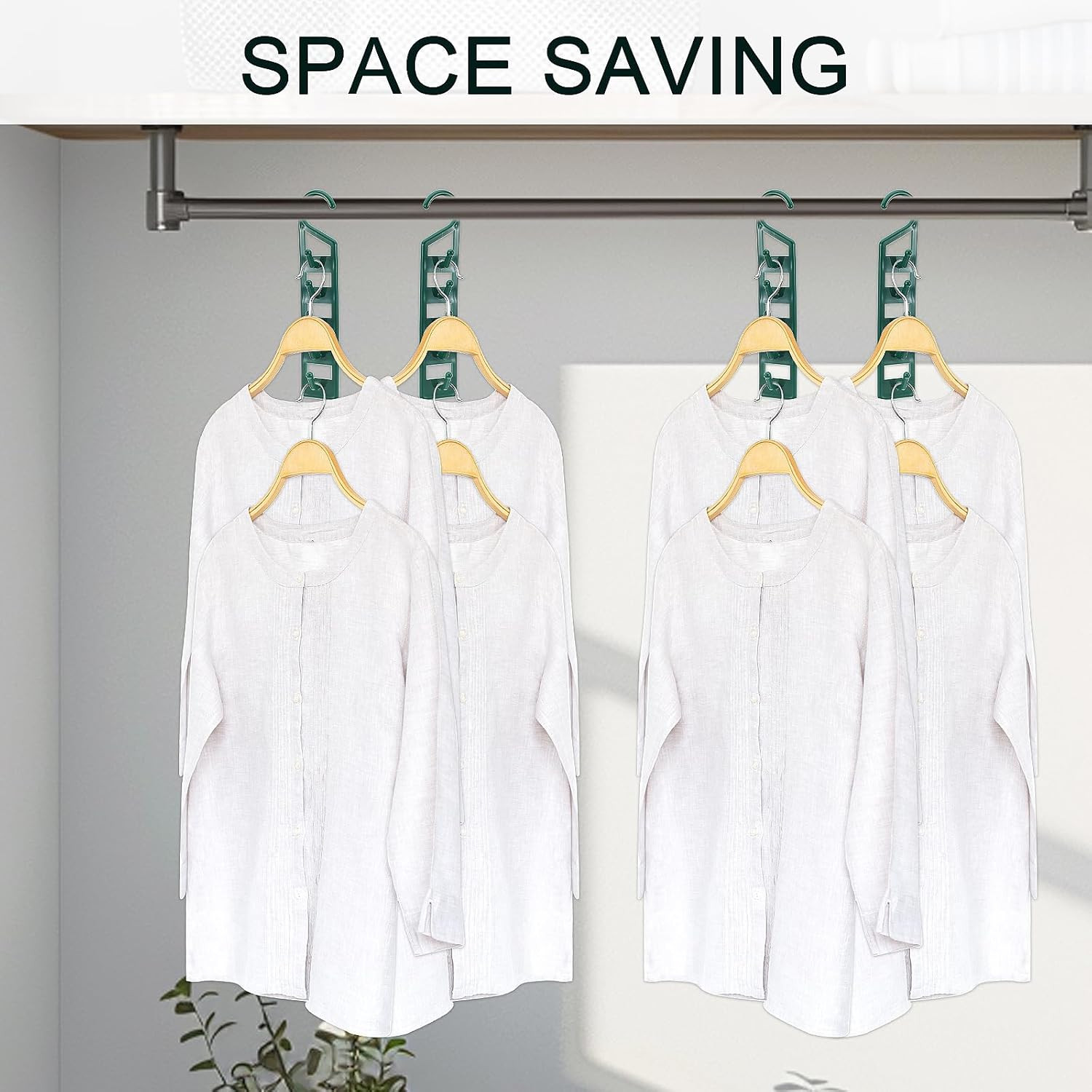 15 Pack Space Saving Hanger Holders, Sturdy Plastic Clothes Hangers, Multiple Sh