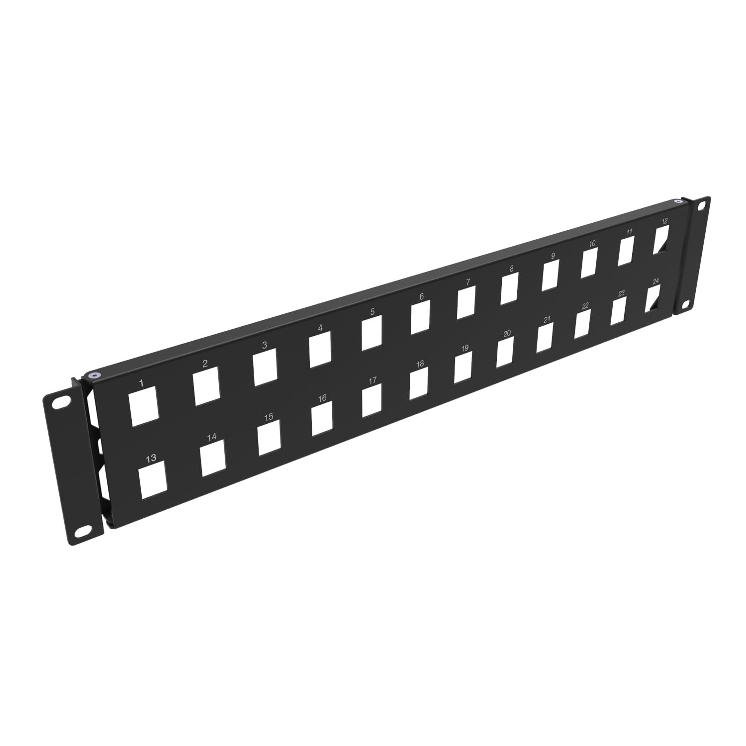 QiaoYoubang 2U Hinged 24-Port Blank Keystone Patch Panel Metal for 19" Rackmo...
