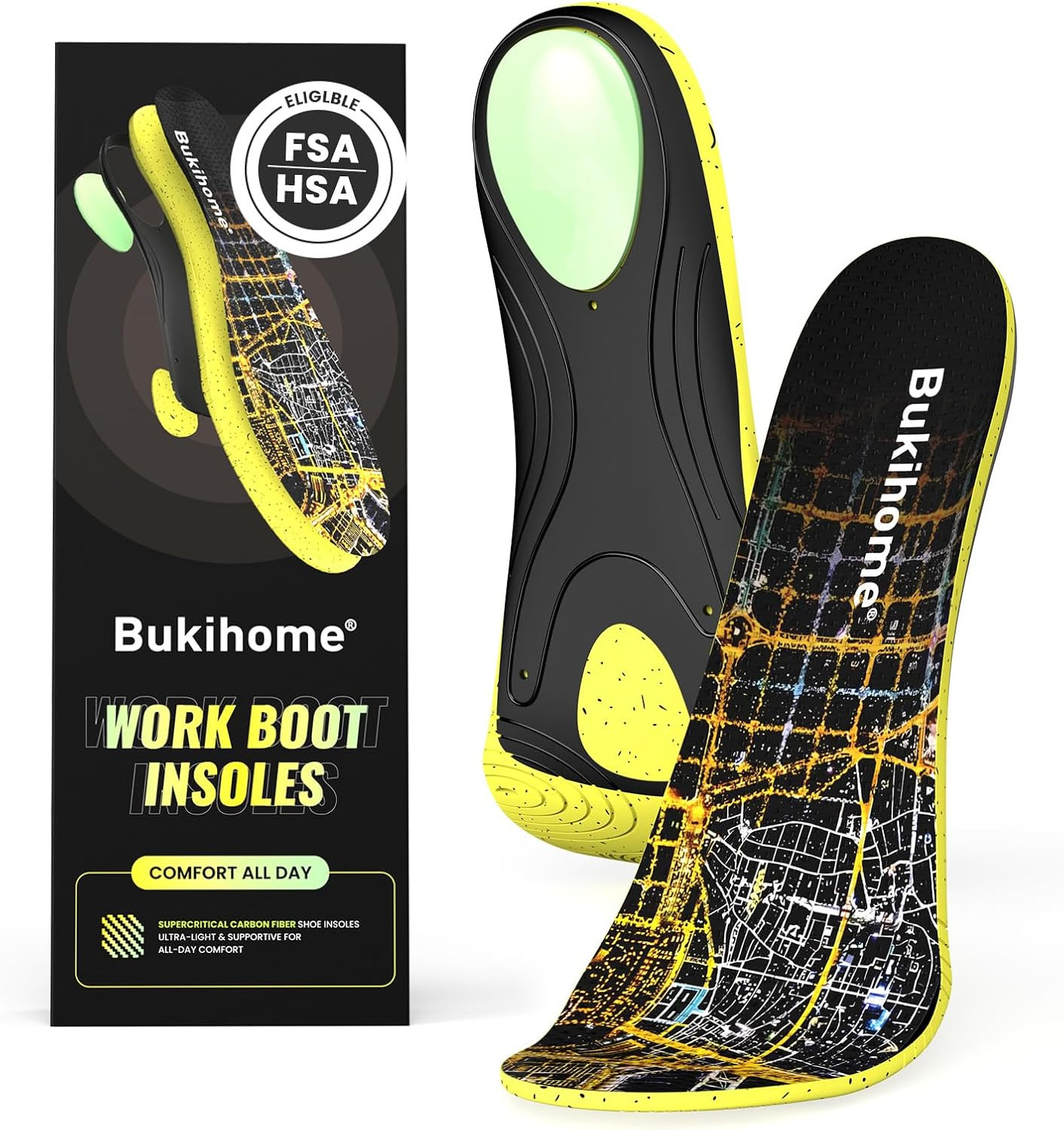 Achilles Tendonitis Insoles for Men & Women –Insoles for Standing All Day with H