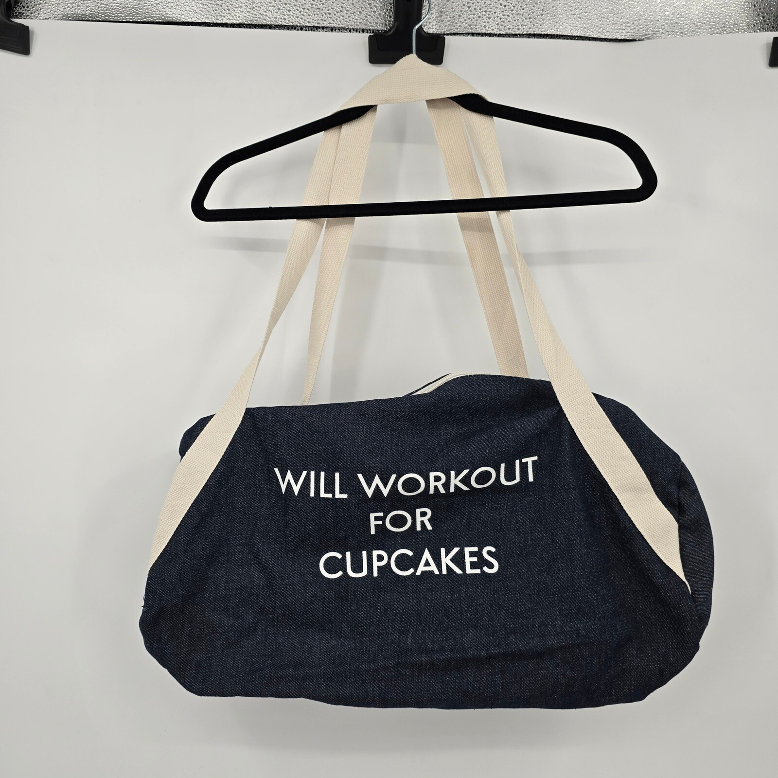 Novelty Gym Bag Will Workout For Cupcakes Tote Travel Duffel