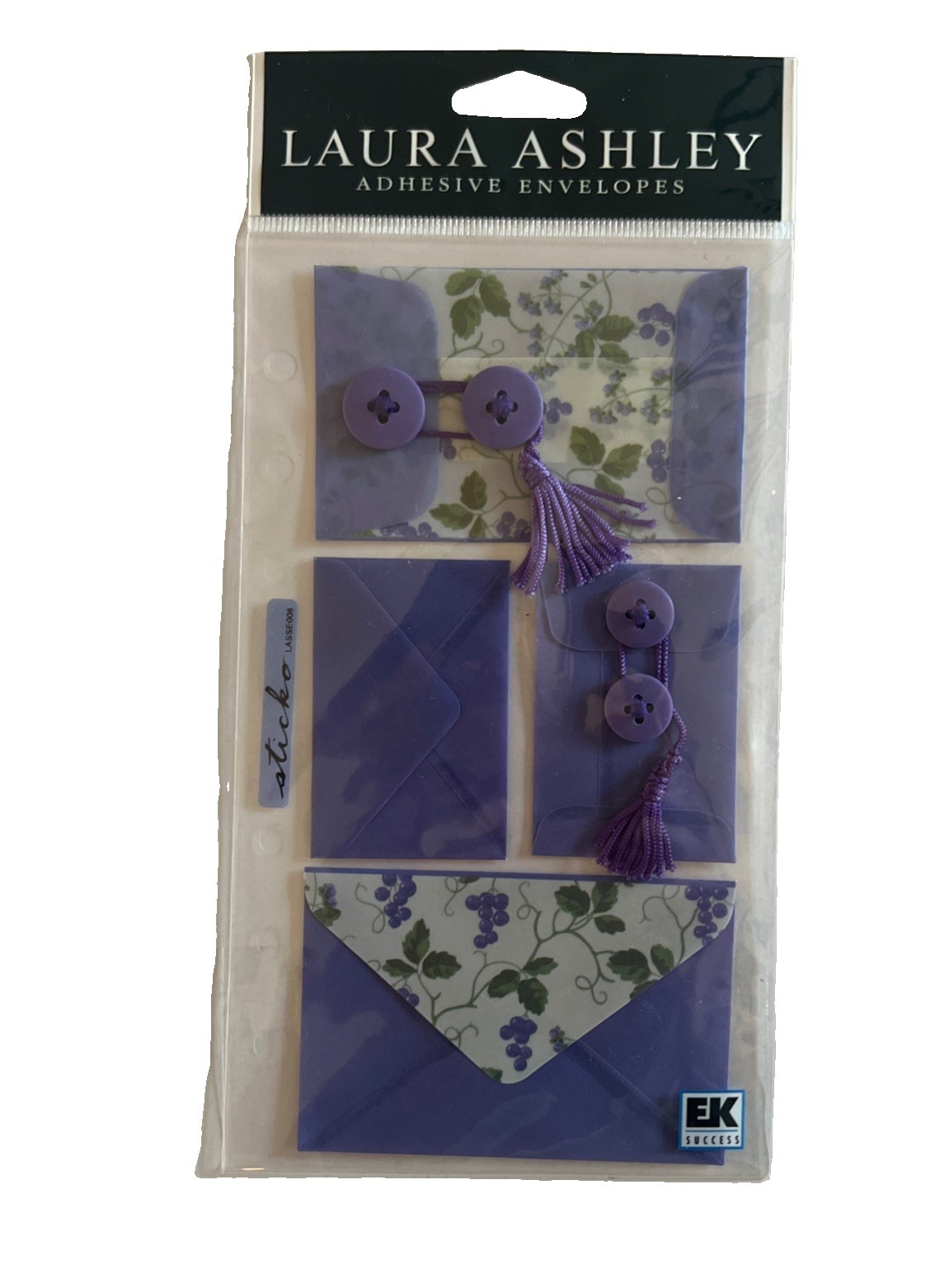 Laura Ashley VINEYARD (VIOLET) (4) ADHESIVE ENVELOPES scrapbooking CRAFTS gifts