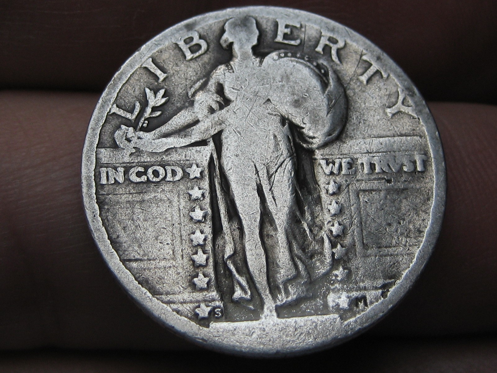 1917 S- 1924 S Standing Liberty Quarter, San Francisco, Raised Date, Dateless