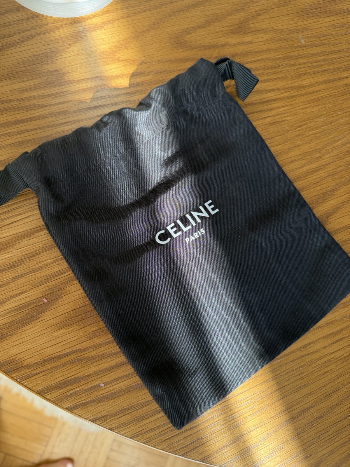 CELINE Paris Black Solid Drawstring Dustbag for Women's Handbag Accessory