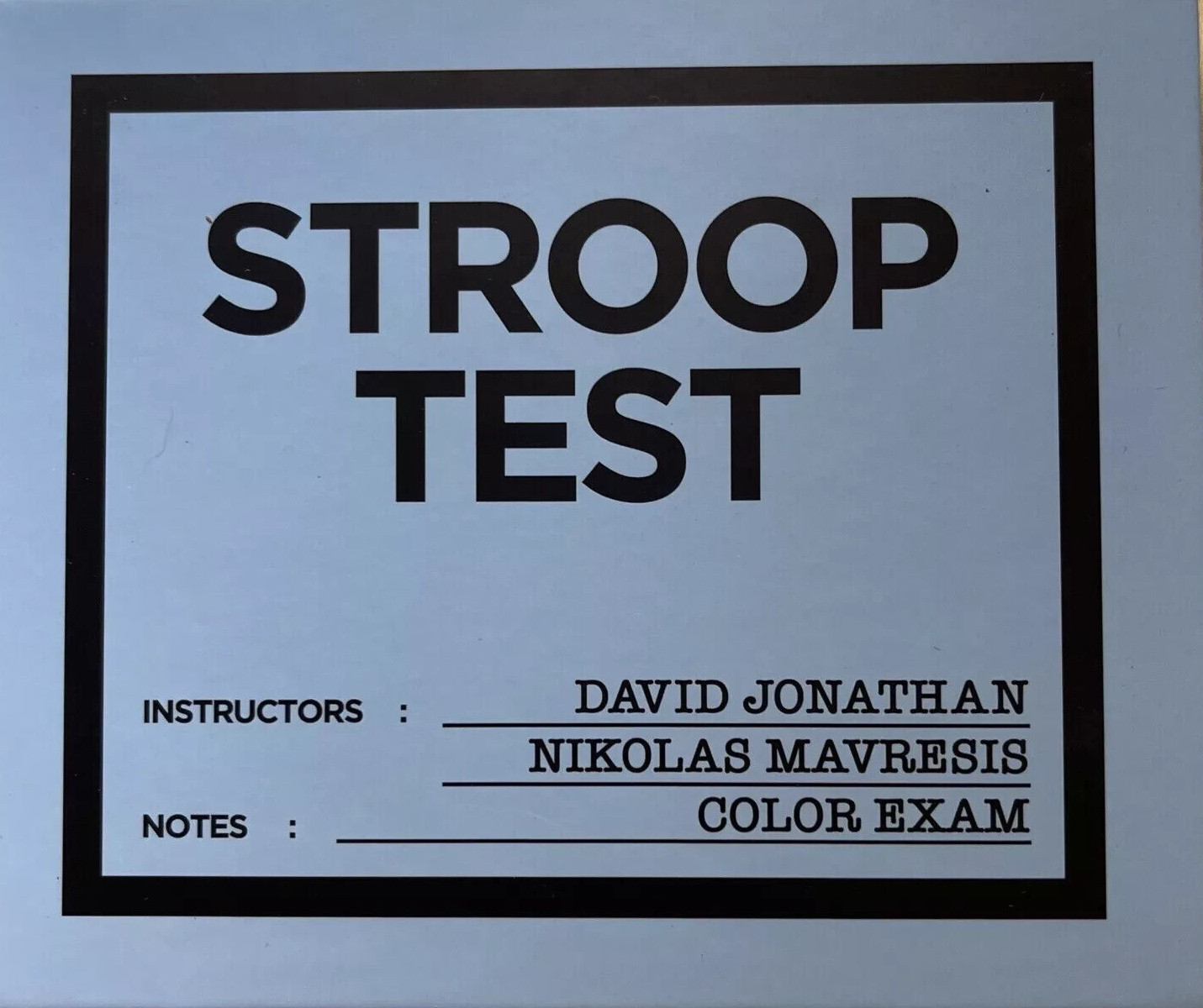 Stroop Test by David Jonathan Magic Mentalism Trick