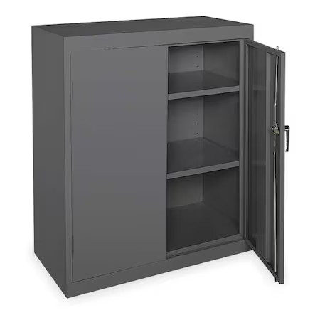 Shelving Storage Cabinet, 42 In H, 36 In W, 18 In D, Swing, Keyed, Gray, 2