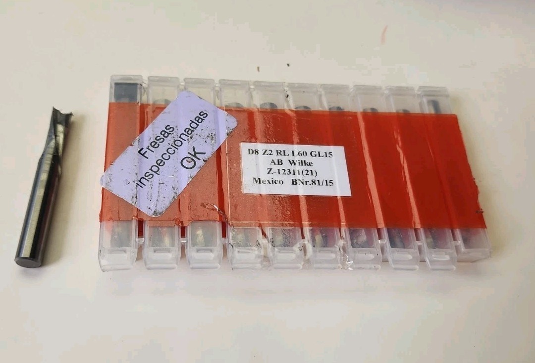 ​Lot of 10 AB Wilke 8mm Solid Carbide CNC Router Bits 2 Flute Downcut D8 Z2...