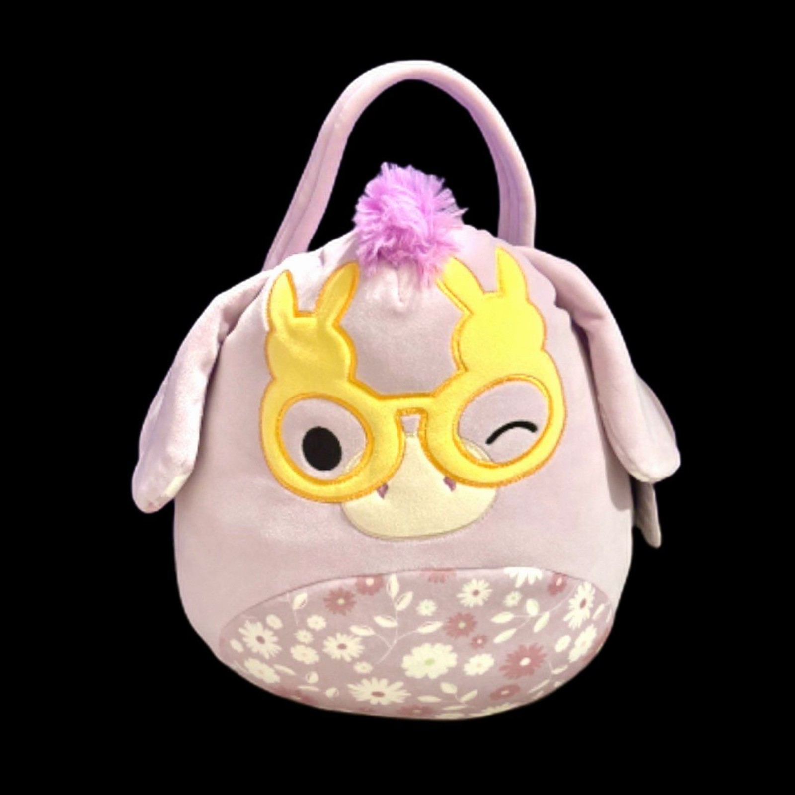 Squishmallows - Delzi Donkey Lavender Plush Easter Basket - NWT