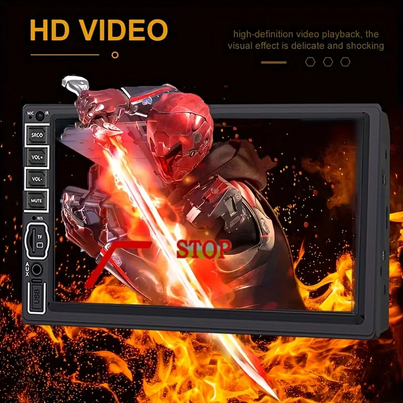Double 2 Din 7'' Car Stereo Radio HD Touch Screen Carplay BT FM RDS Rear Camera；
