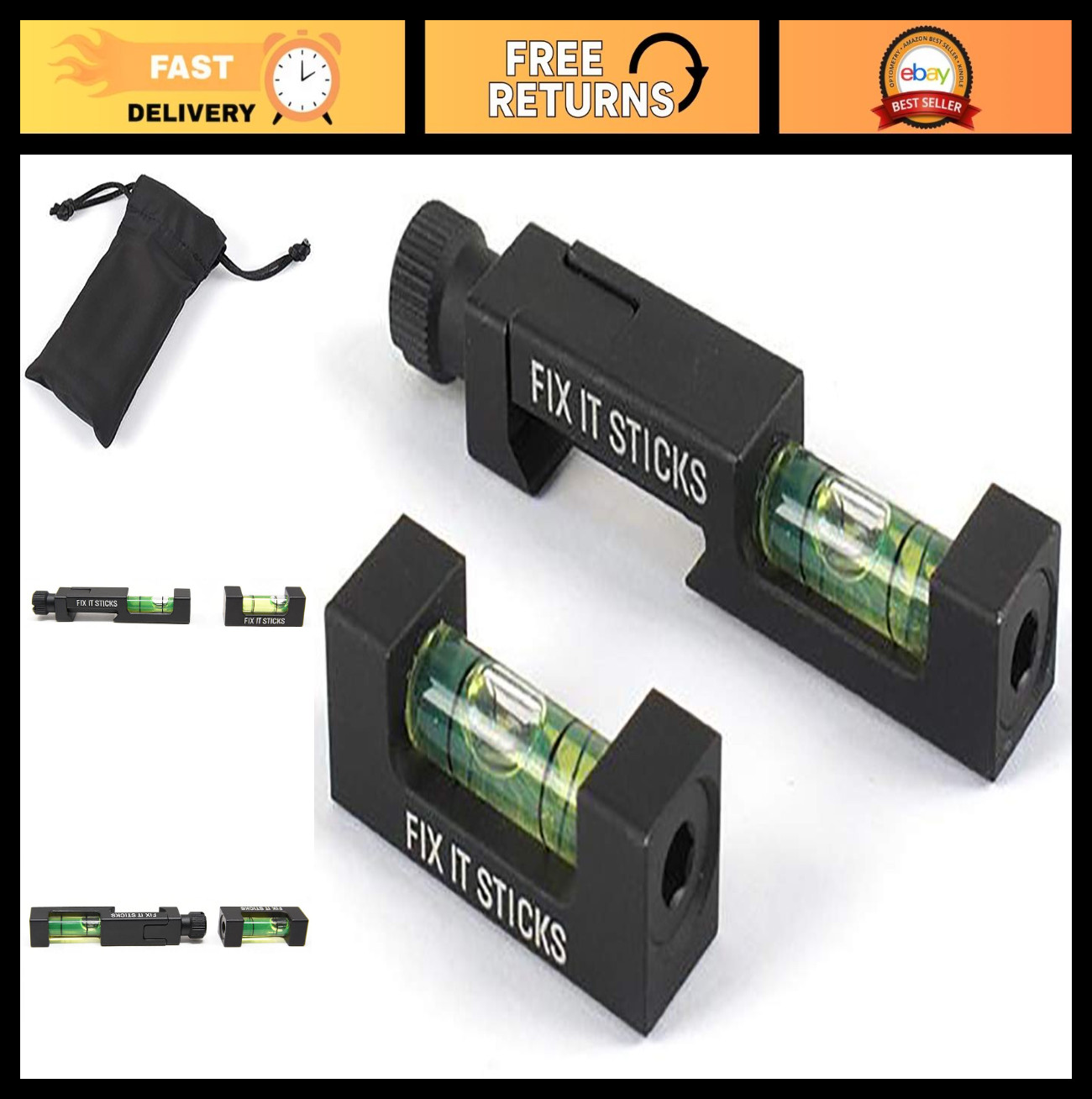 Bubble Levels and Scope Jack Set - Precision Leveling Tools for Scopes & Firearm