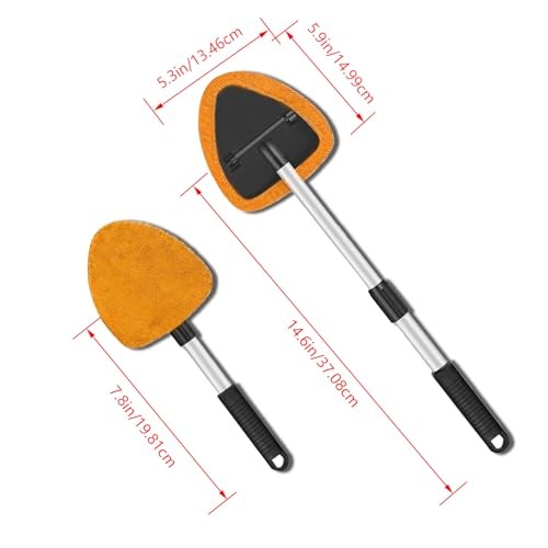 Windshield Cleaner Tool - Portable Car Interior Window Cleaning Kit with Orange