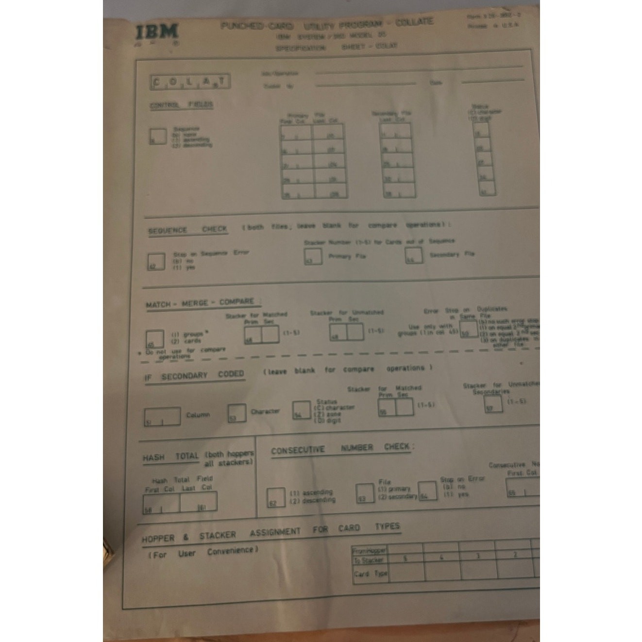Vintage IBM System 360 Model 20 Punched-Card Utility Programs 1970s Collection
