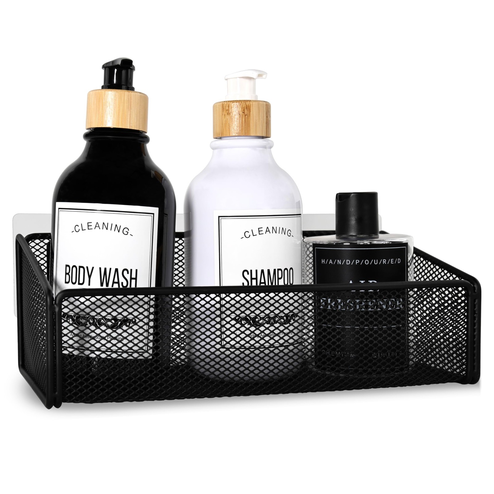 Bathroom Shelf Over Toilet Storage Basket Mesh Metal Wall Mounted Shelves Black
