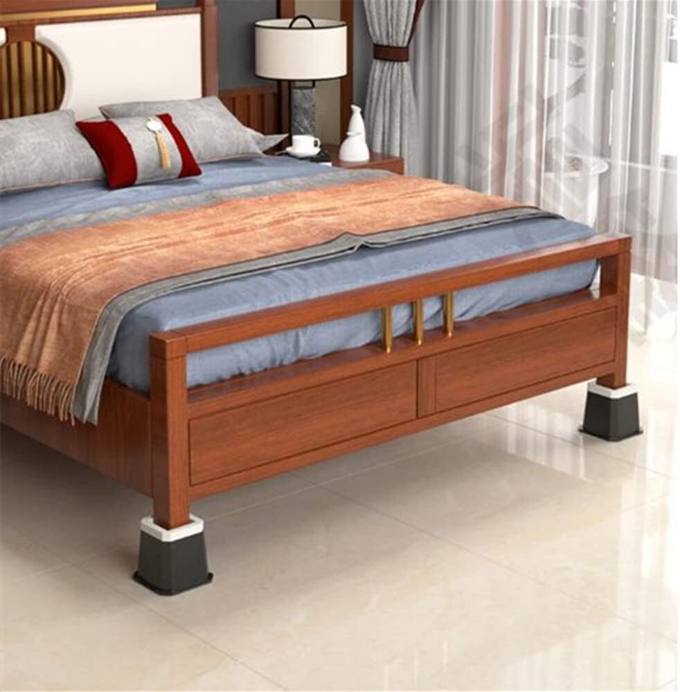 Bed Risers 5 Inch Heavy Duty Square Furniture Frame Lift for Couch Chair Desk...