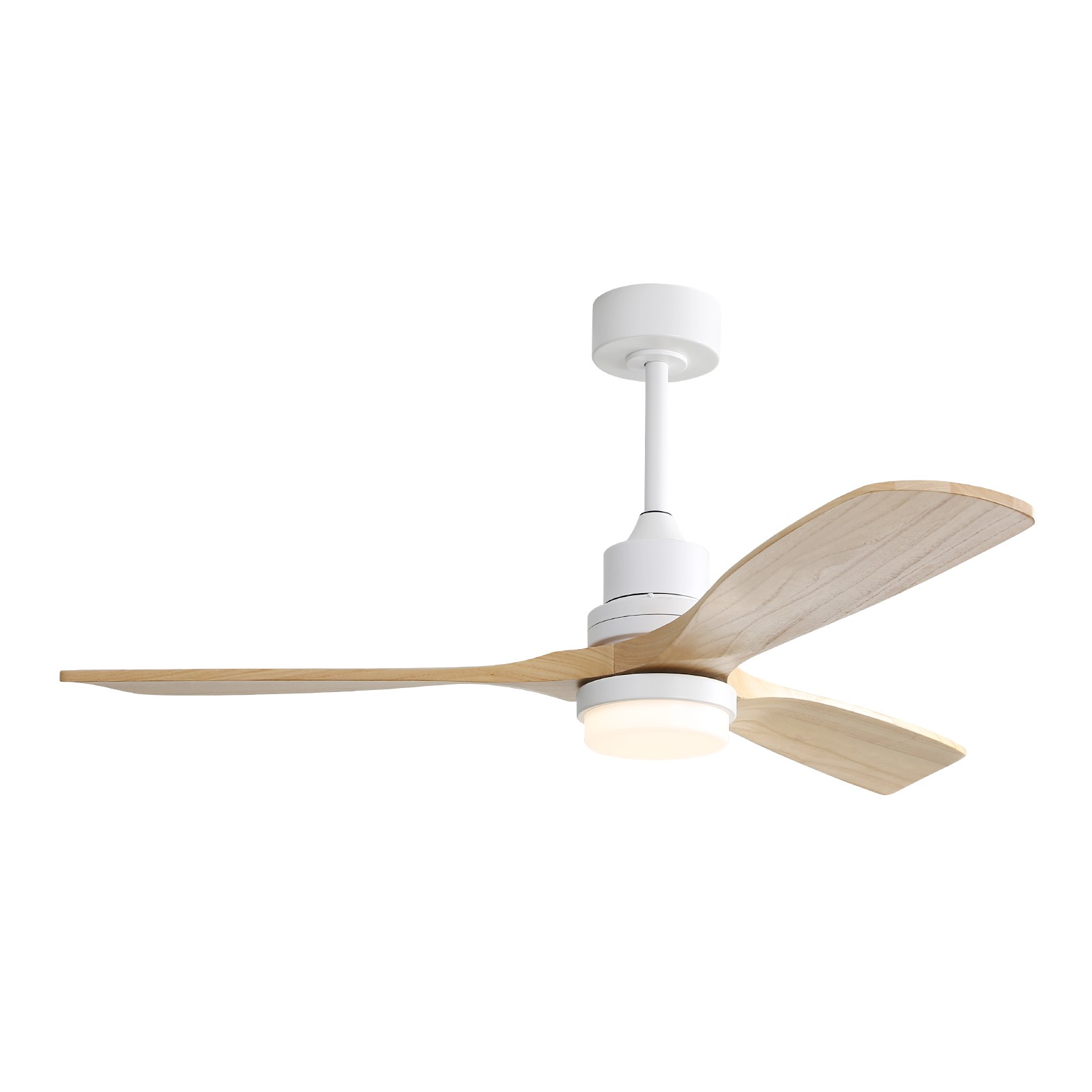 52"Ceiling Fan With Dimmable Led Light 6 Speed Remote 3 Wood Blade Reversible