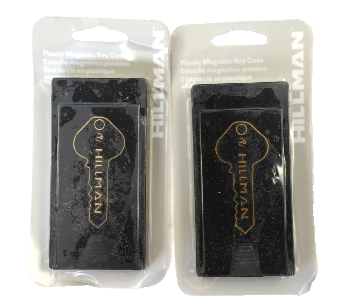 Lot of 2 Hillman Plastic Magnetic Key Cases Holder Locker Hider Storage Black